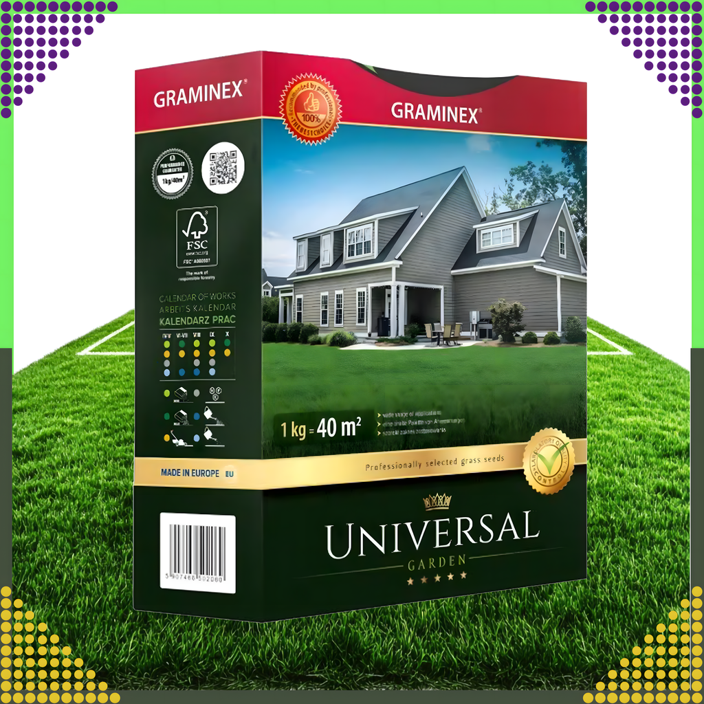 Premium Universal Grass Seed Mix 1kg for 40m² Resistant