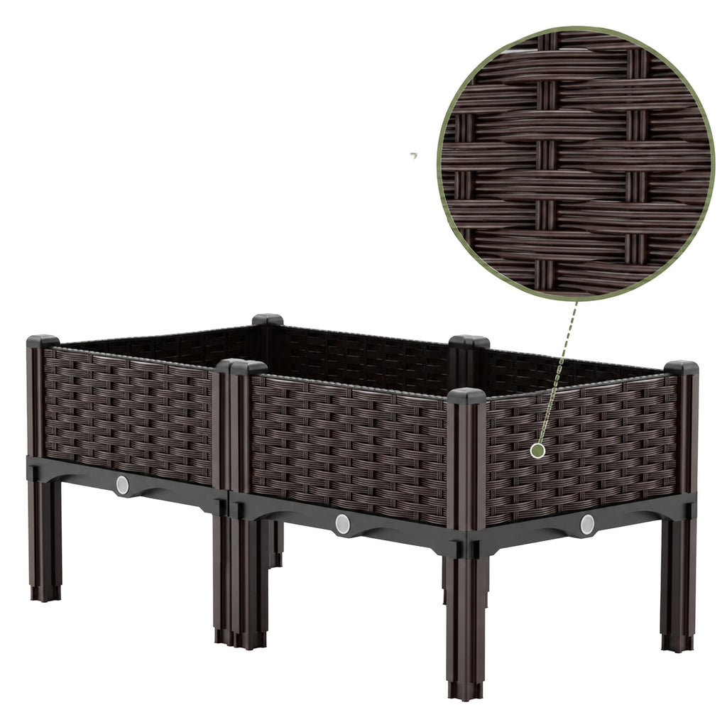 72x modulaarne kõrgendatud aiapeenra kast 80x40x38cm pruun