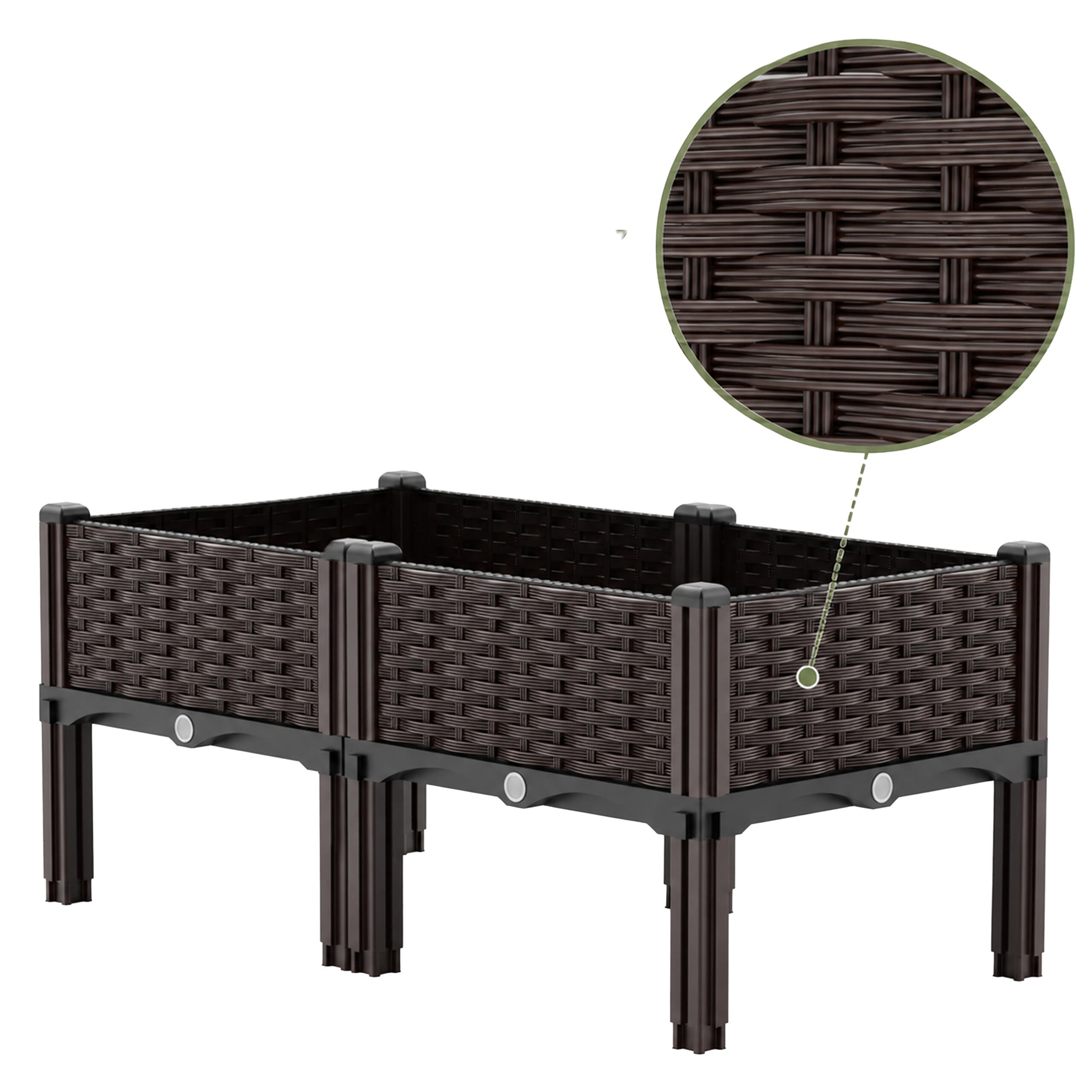 72x modulaarne kõrgendatud aiapeenra kast 80x40x38cm pruun