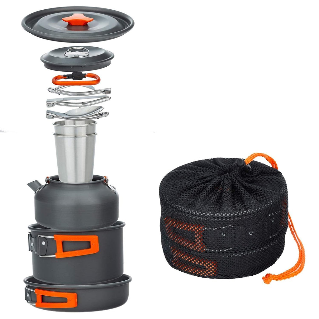 LARGE SURVIVAL SET CAMPING UTENSIL TOURIST POTS XXL FRYING PAN