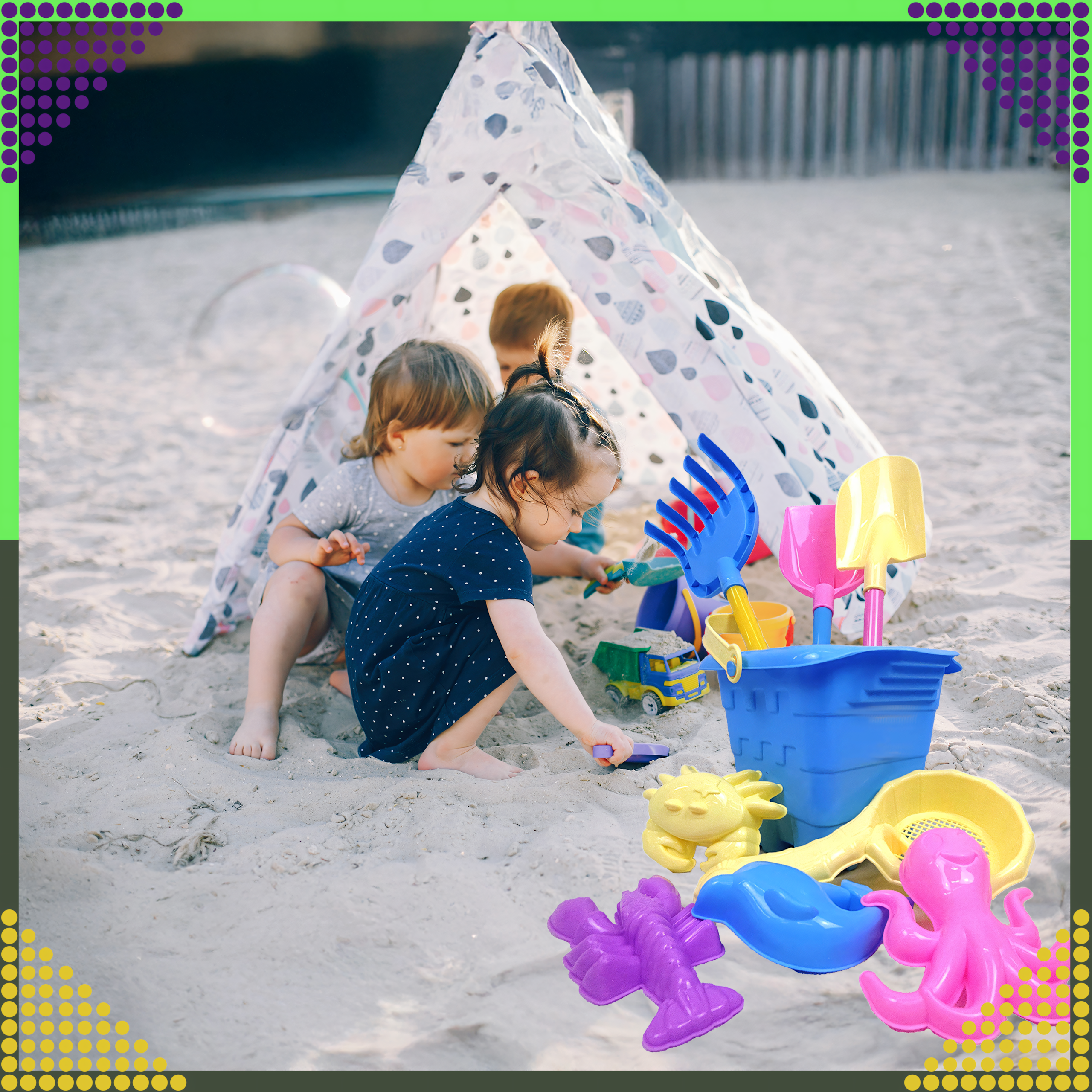 Ämbrivormid 9 tk aiaranna mänguasju laste liivakasti jaoks