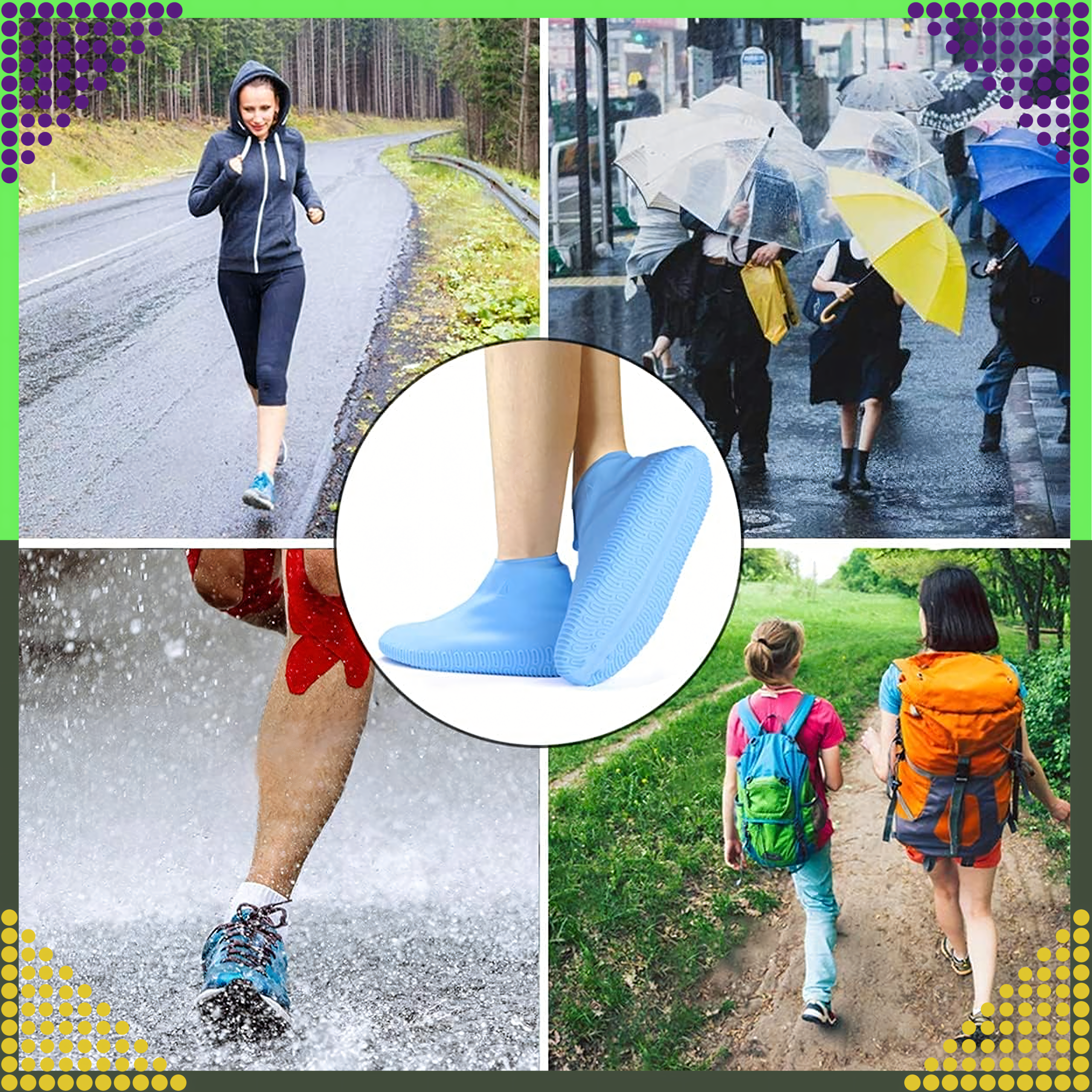 Waterproof Protectors Rain Shoe Covers Anti-Slip Wellington Boots S