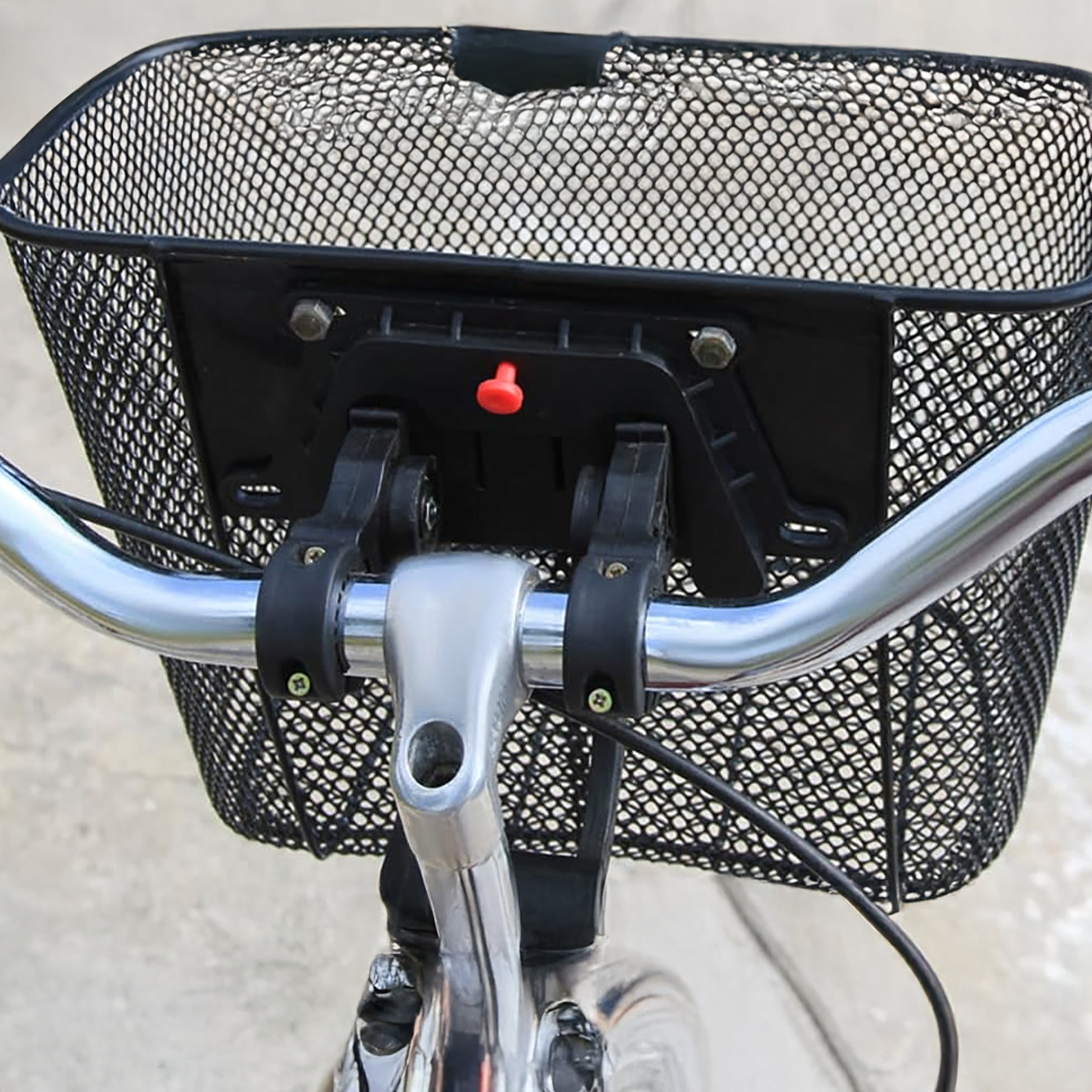 Metallist jalgrattakorv suur, linnajalgratta juhtrauale, Click-kinnitusega