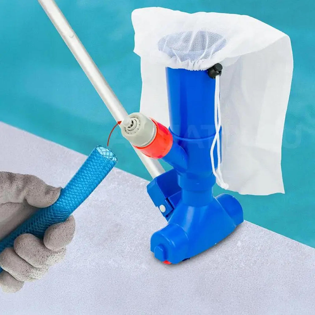 Pool and Spa Bottom Cleaning Set with Vacuum Brush and Net
