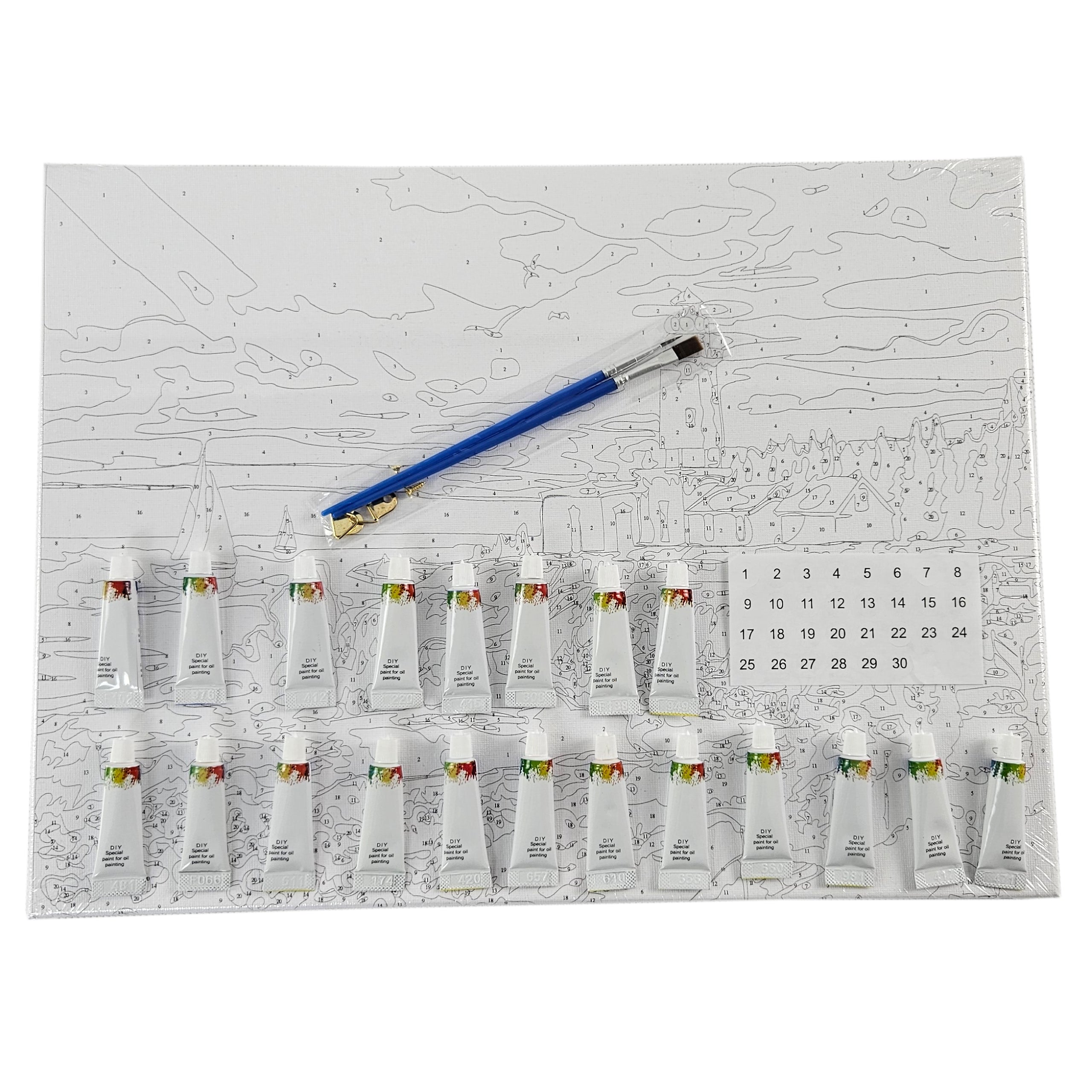 Numbrite järgi maalimise pilt raamiga DIY komplekt pintslid värv lõuend 40x50