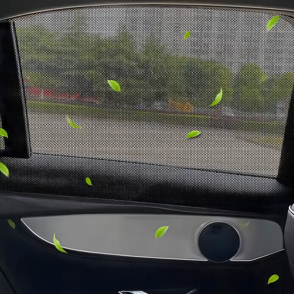 4 x Roller Blinds Sun Visor Mosquito Net for Car Window Curtains