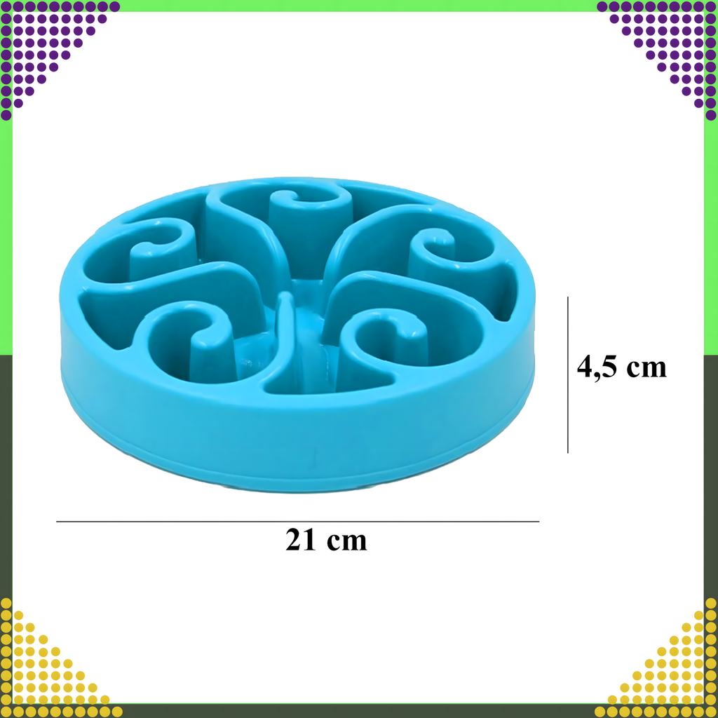 Toidu aeglustav kauss koerale, kassile ja teistele loomadele, suur, vaheseintega
