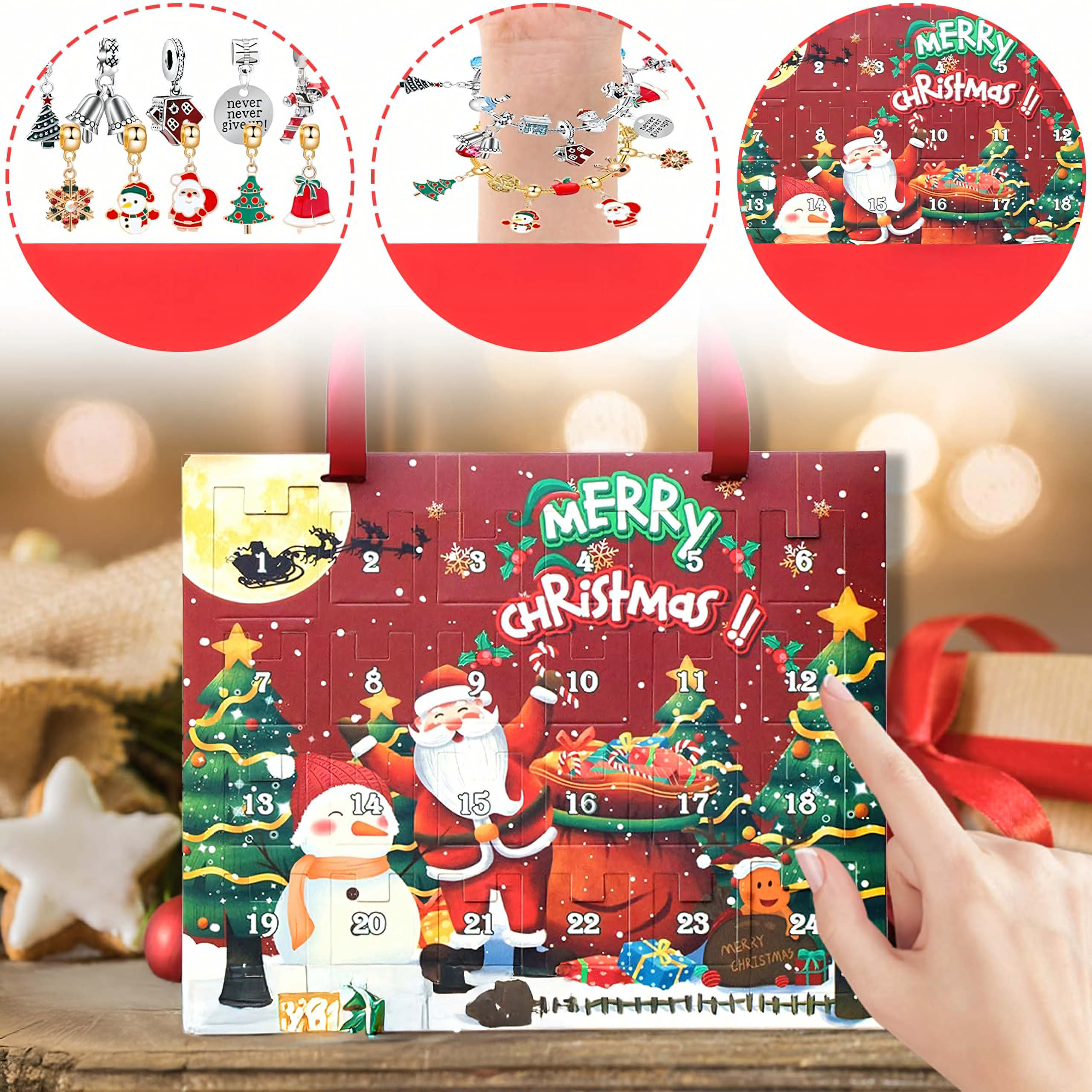 Advent Calendar Jewelry Bracelets Charms 24 pcs DIY Gift