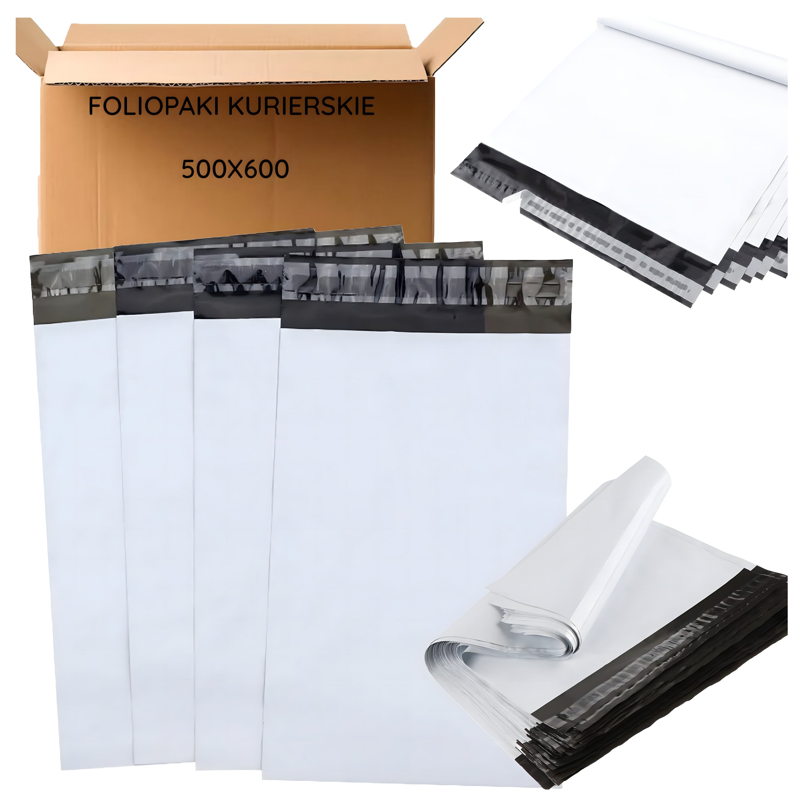 KULLERI FOOLIUMPAKENDID VALGE FOOLIUMPAKEND 500x600 50 tk