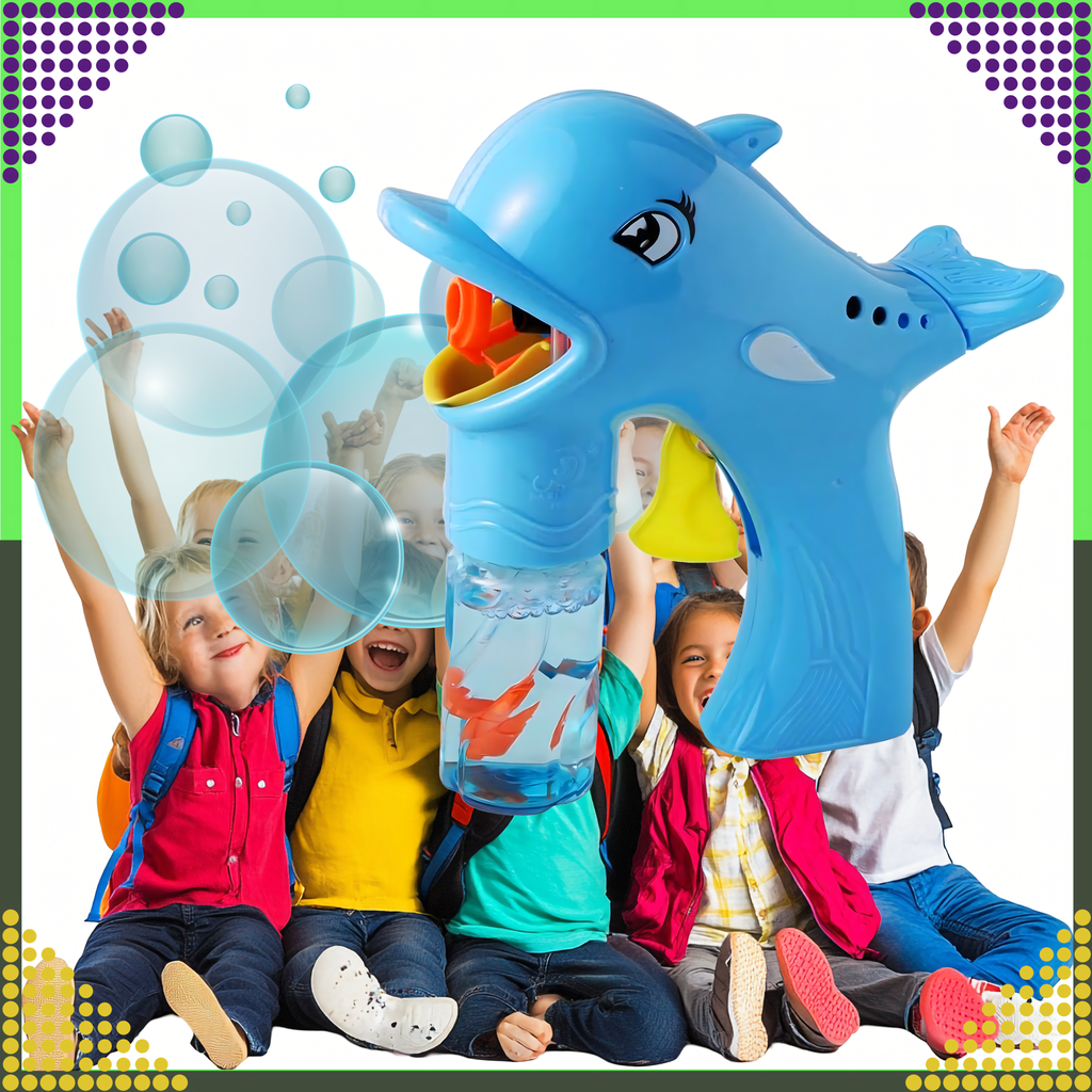 Bubble Gun Soap Bubble Machine Generator Dolphin Liquid