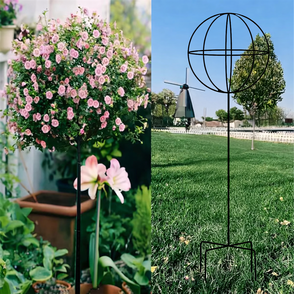 Metal Garden Pergola Support for Climbing Roses and Flowers 50x10cm Black