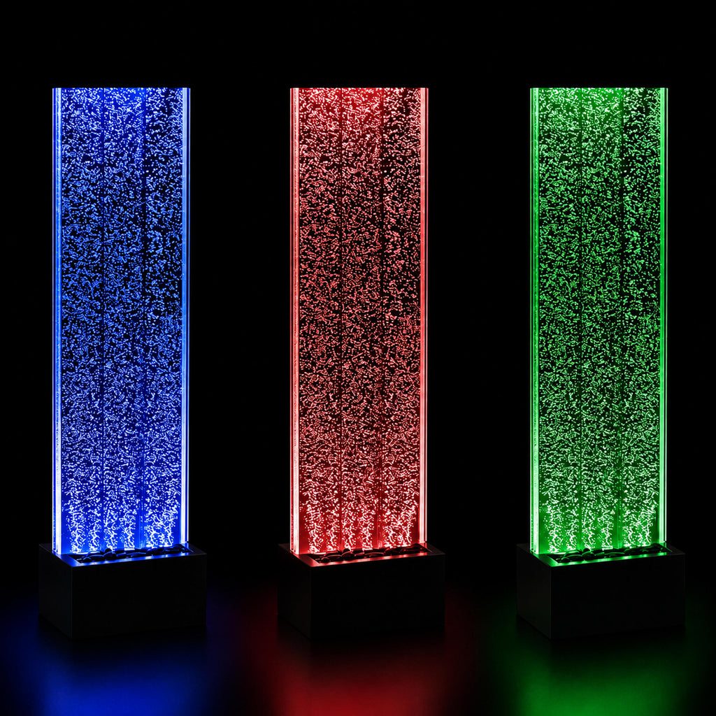 Freestanding Water Bubble Wall Fountain LED RGB Colors 150x39x26cm