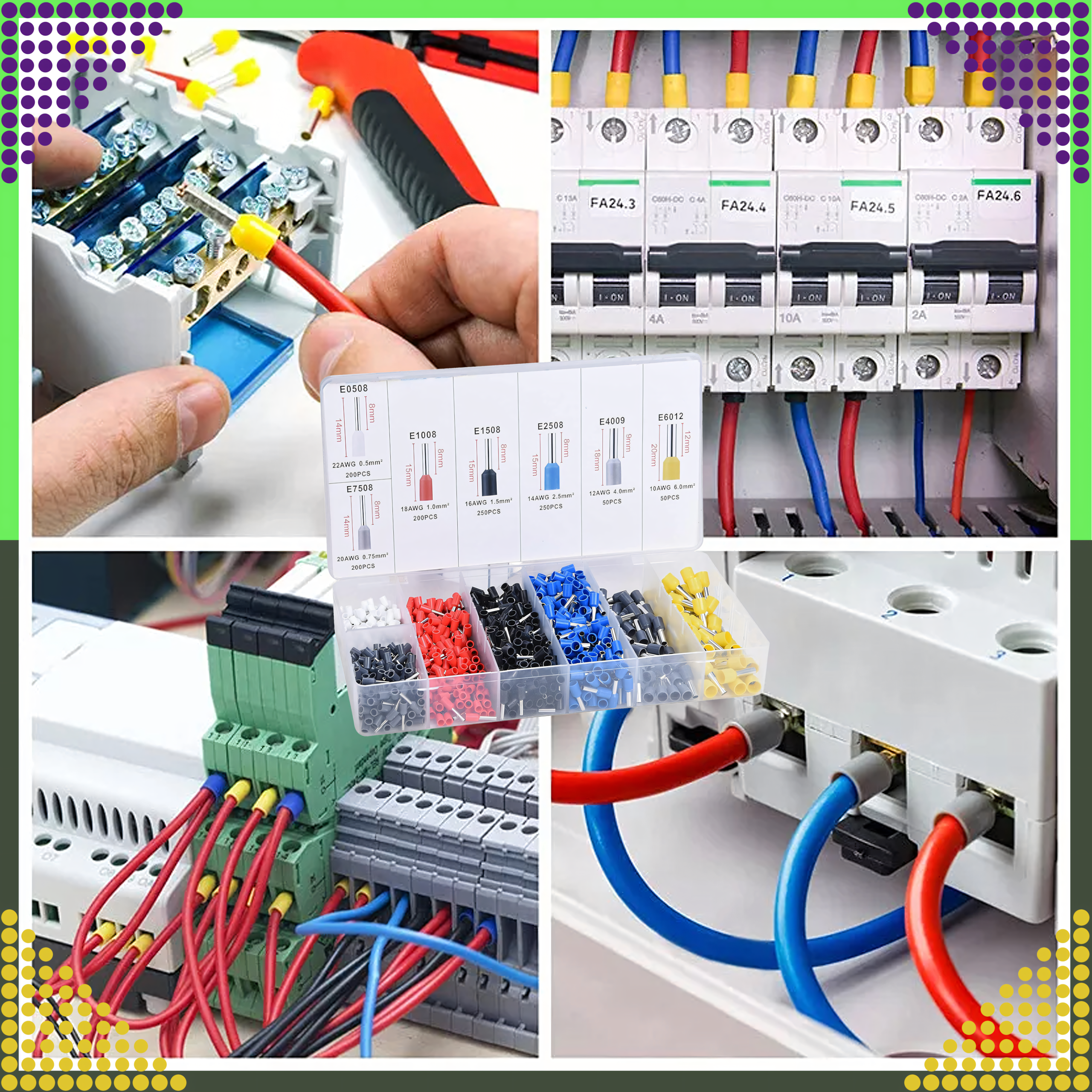 Isolatsiooniga kaablikingad 1200 tk värvides