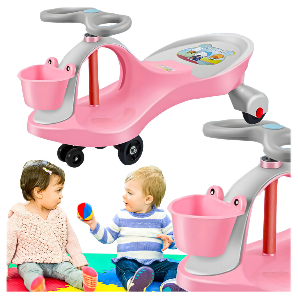 Lastele mõeldud tasakaalu ja kiikumisega Ride On lükatav auto gravitatsioonisõiduk