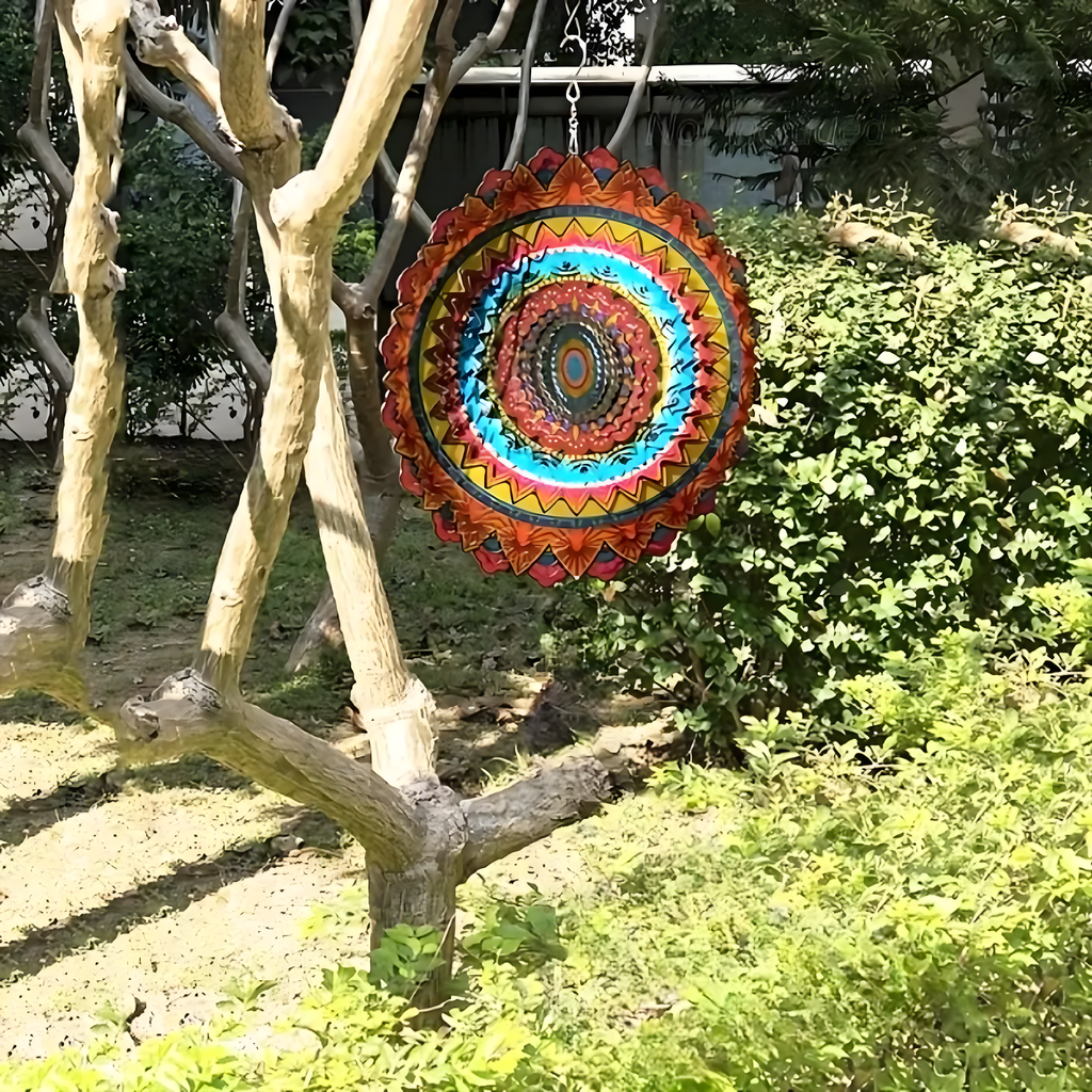 Hanging Spinner Decoration Wind Catcher 12” 3D Mandala