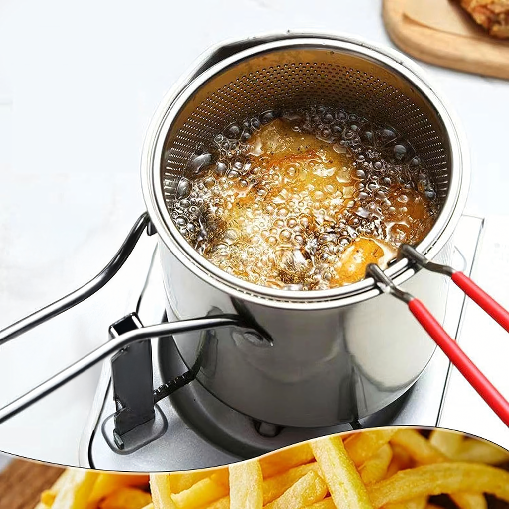 Mini Pot with Basket Deep Fryer for Deep Frying French Fries Universal Steel