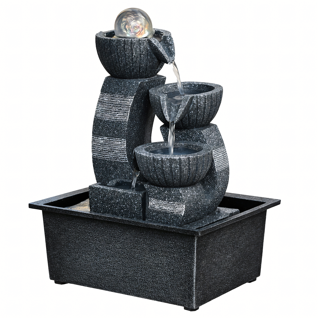 Decorative Tabletop Garden Fountain with LED 30x15.5x21 cm