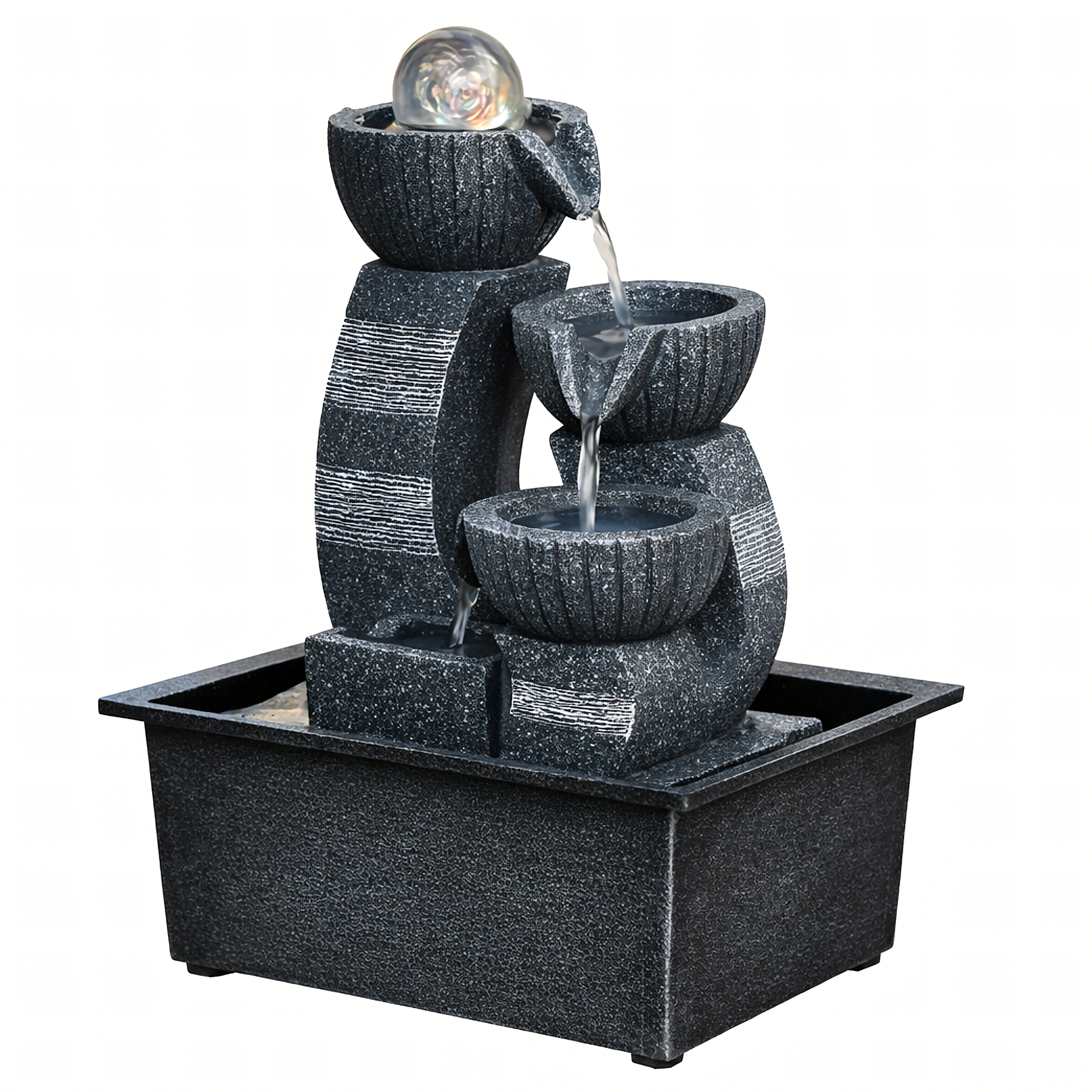 Decorative Tabletop Garden Fountain with LED 30x15.5x21 cm
