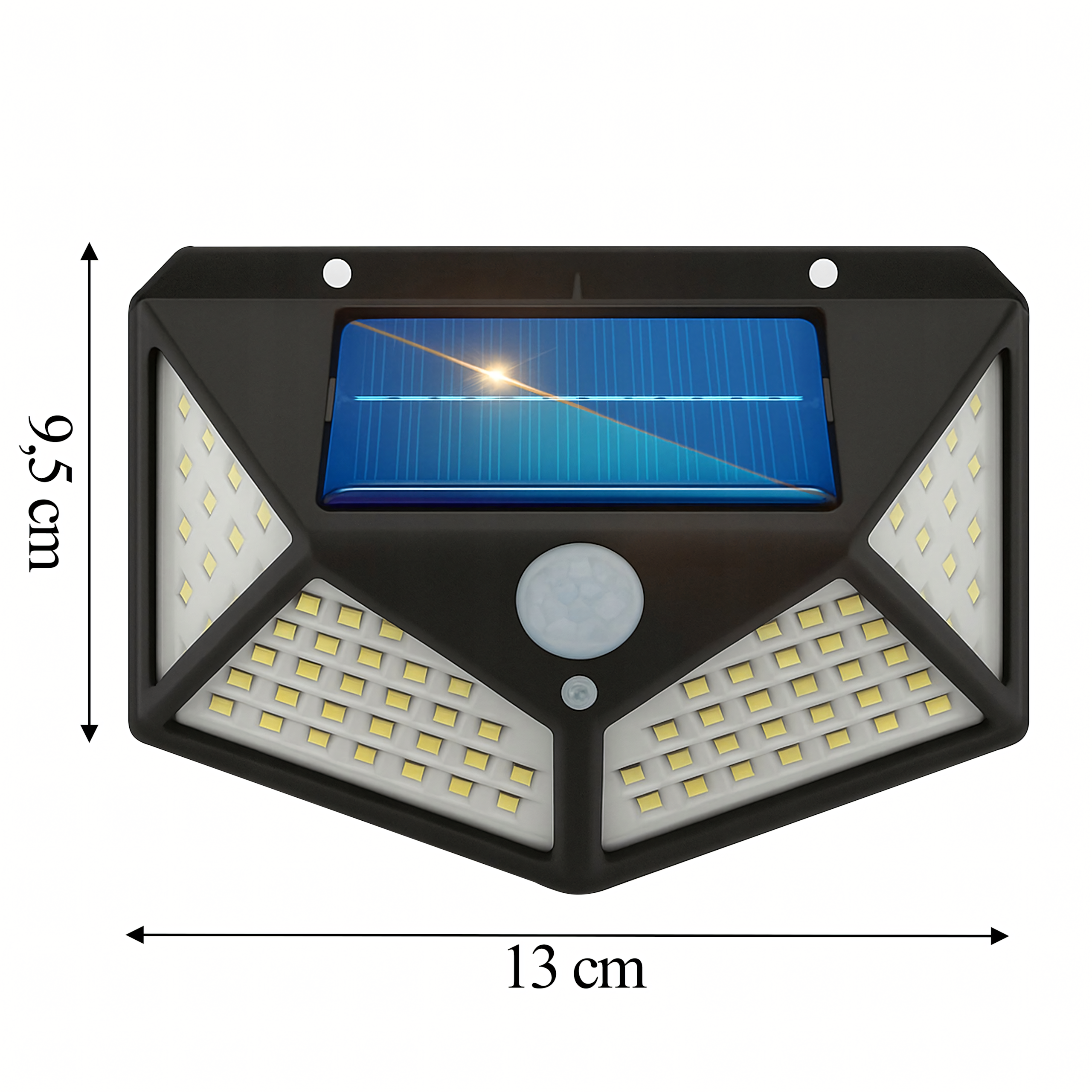 Päikesetänavavalgusti liikumis- ja hämarussensoriga Klinkiet 100 LED tugev