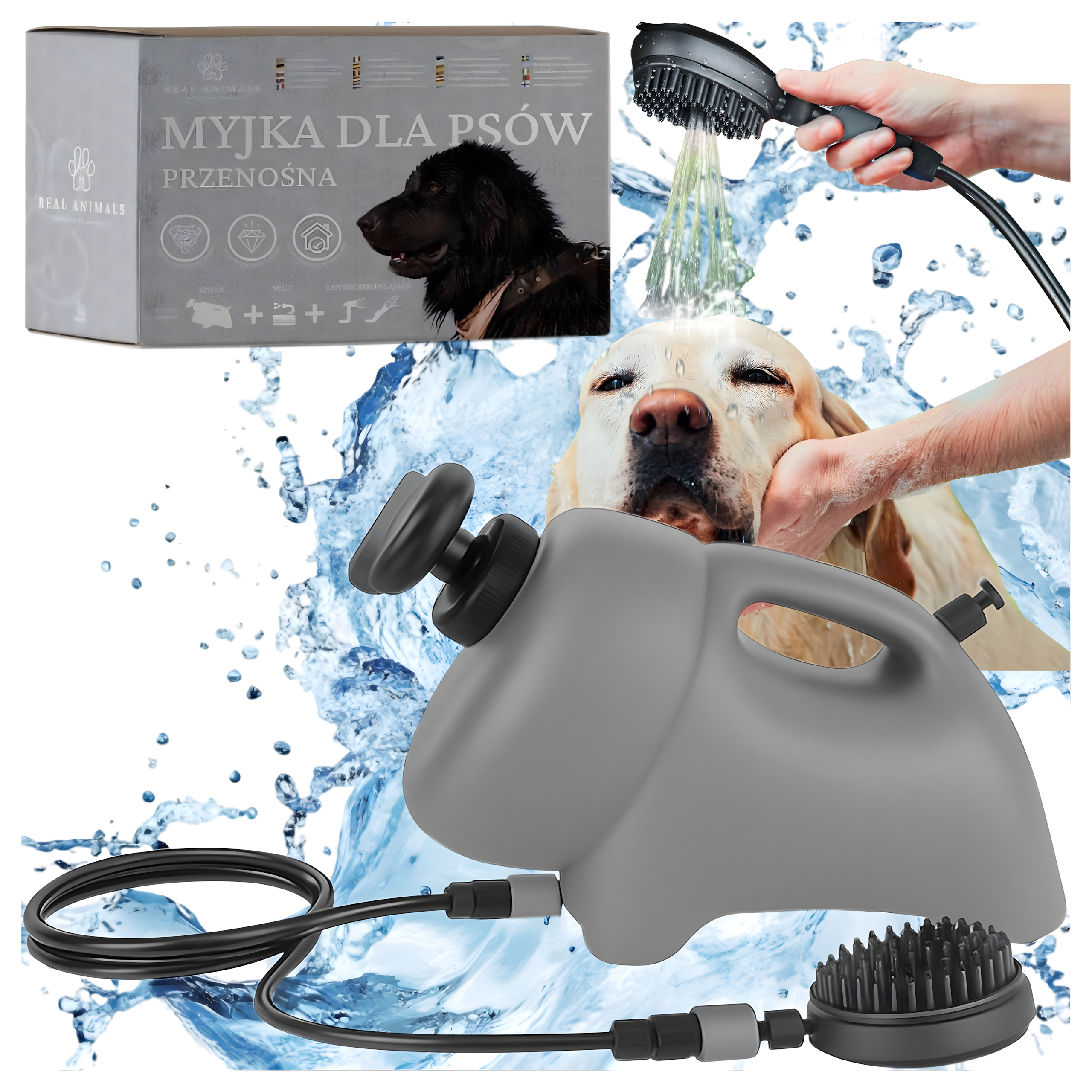 Kaasaskantav pesur koerale, kassile, loomale, massaažikamm, käsiseade, 8L