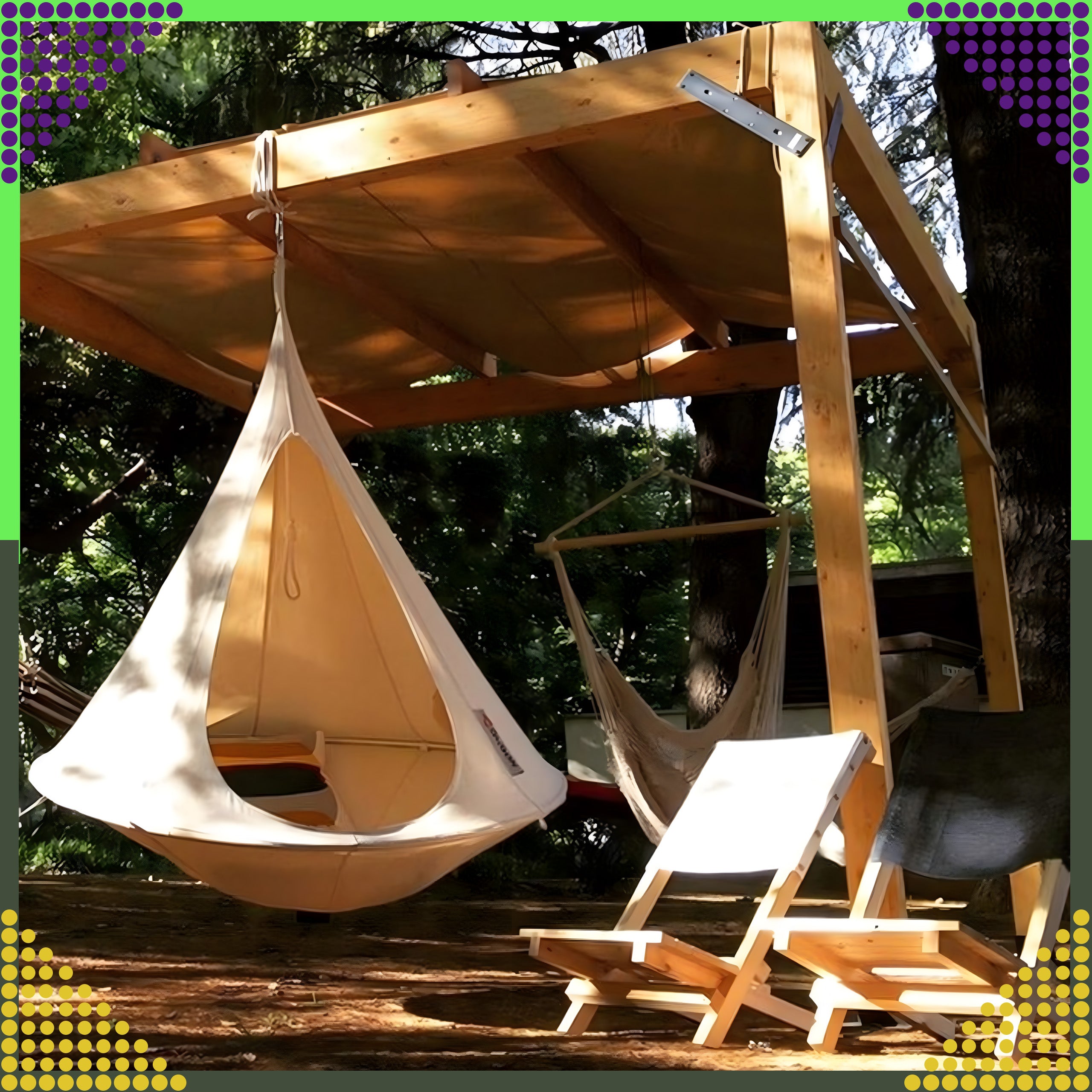 Telgi riputatav võrkkiik kookon aiamõõduga kiiktool toonekurepesa tugev