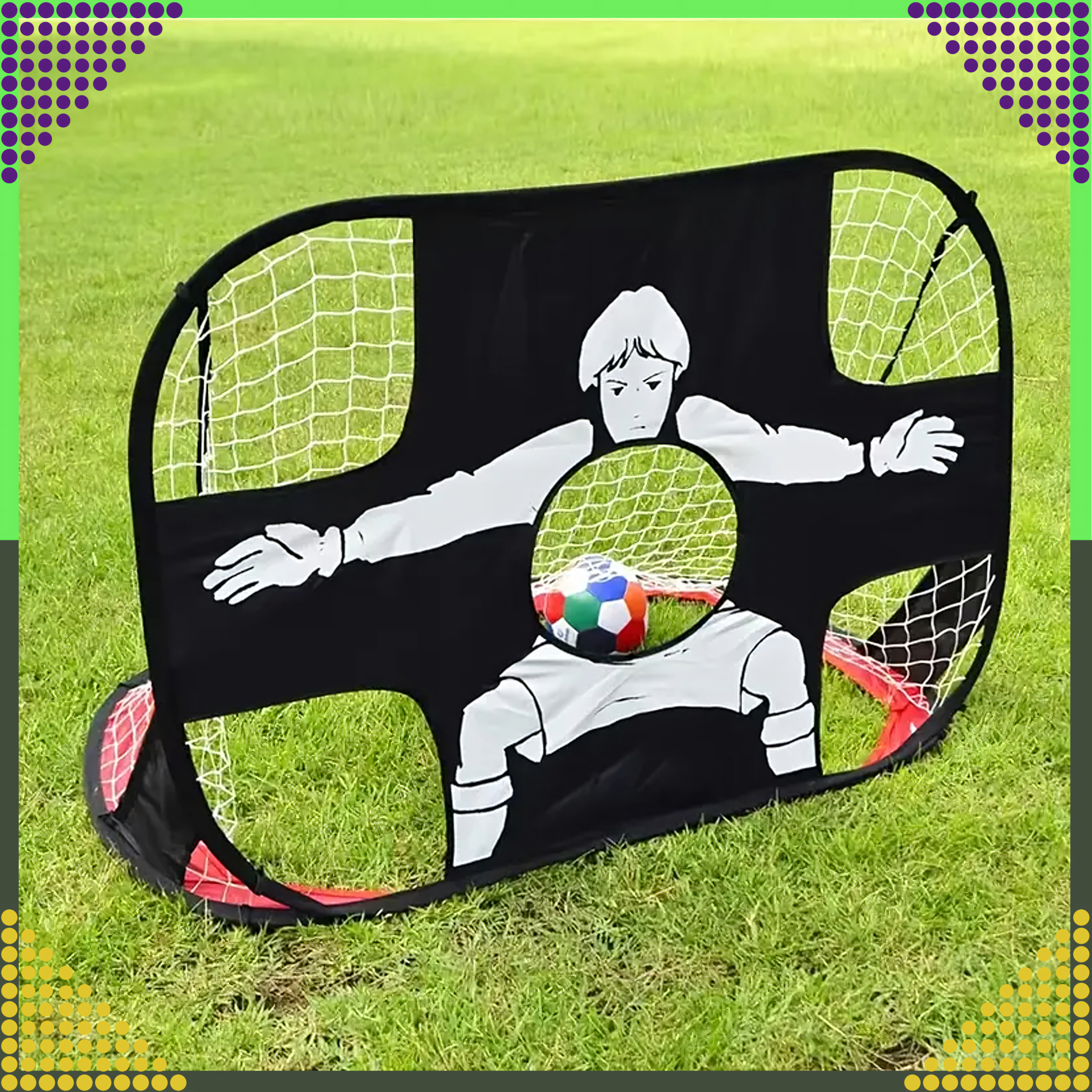 2-ühes kokkupandav jalgpallitreeningu värav sihtmatiga