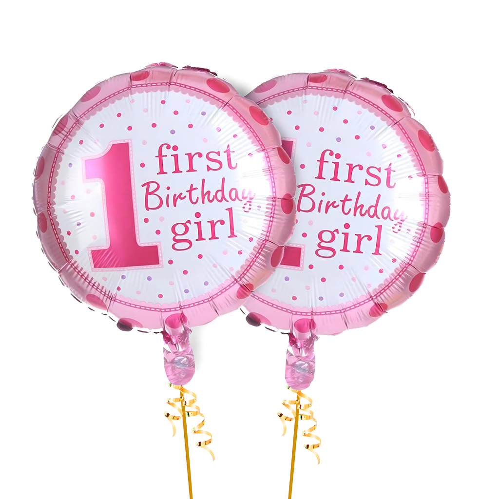 Õhupallid 1. sünnipäevaks üheaastasele tüdrukule, 5-tk tähtede komplekt