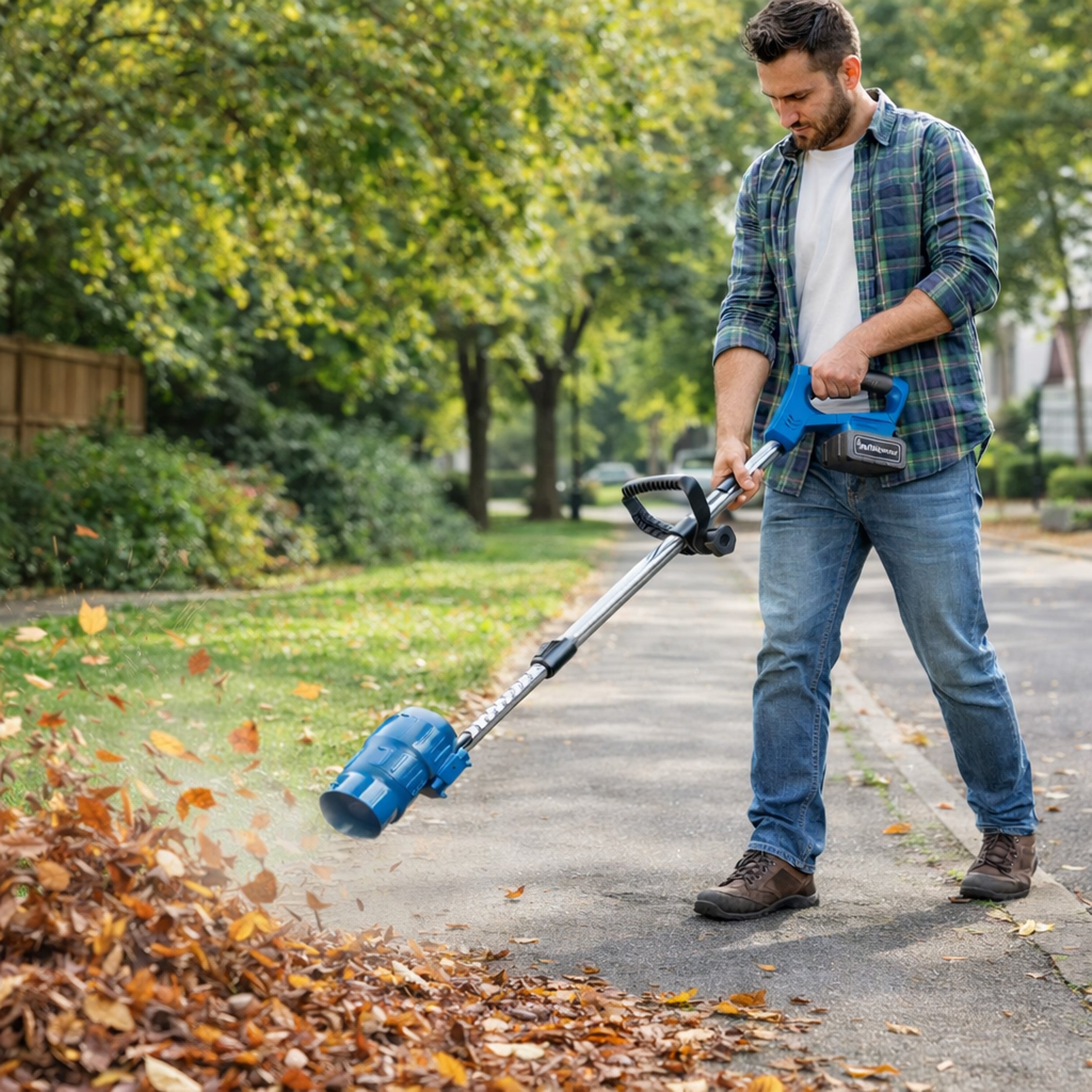 Cordless Foldable Garden Snow and Leaf Blower with 2x 3000 mAh Batteries