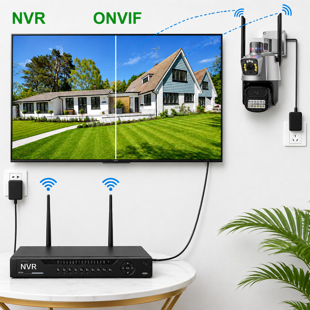 Kahe WiFi-ga sise- ja välistingimustes kasutatav pöörlev nutikas IP-kaamera häiretuvastusega