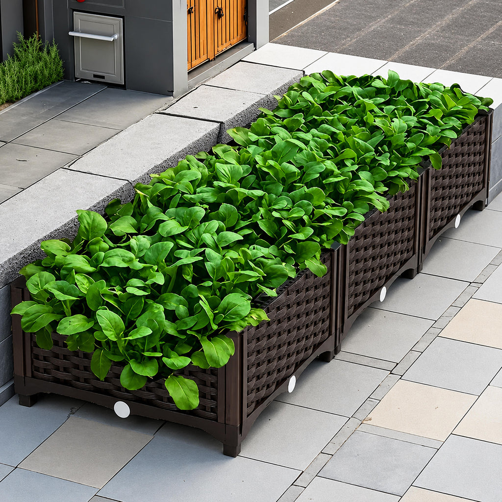 Modular Garden Flower and Vegetable Planter Box 120x40x22cm Brown