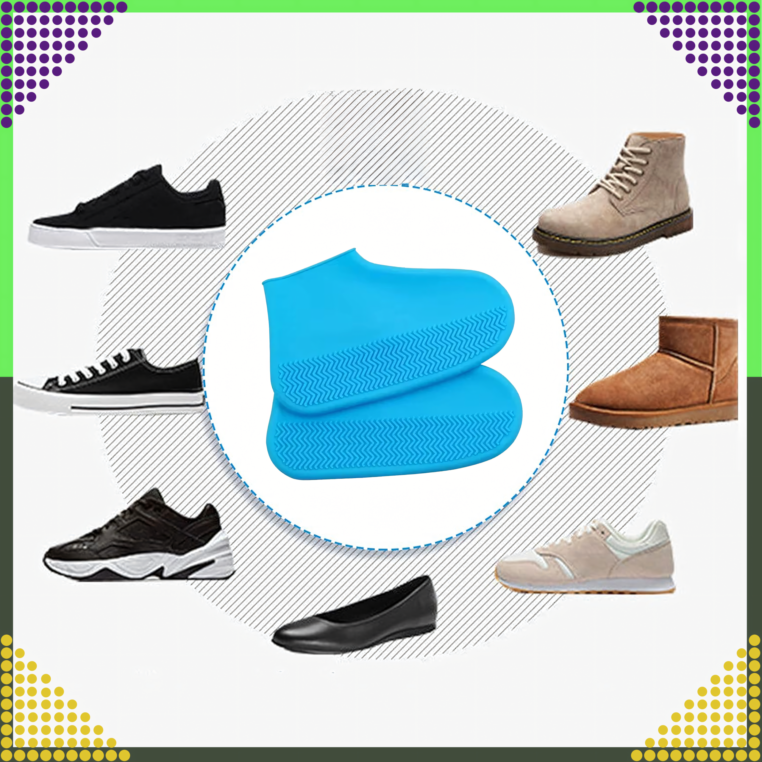 Waterproof Rain Shoe Covers Anti-Slip Rain Boots S