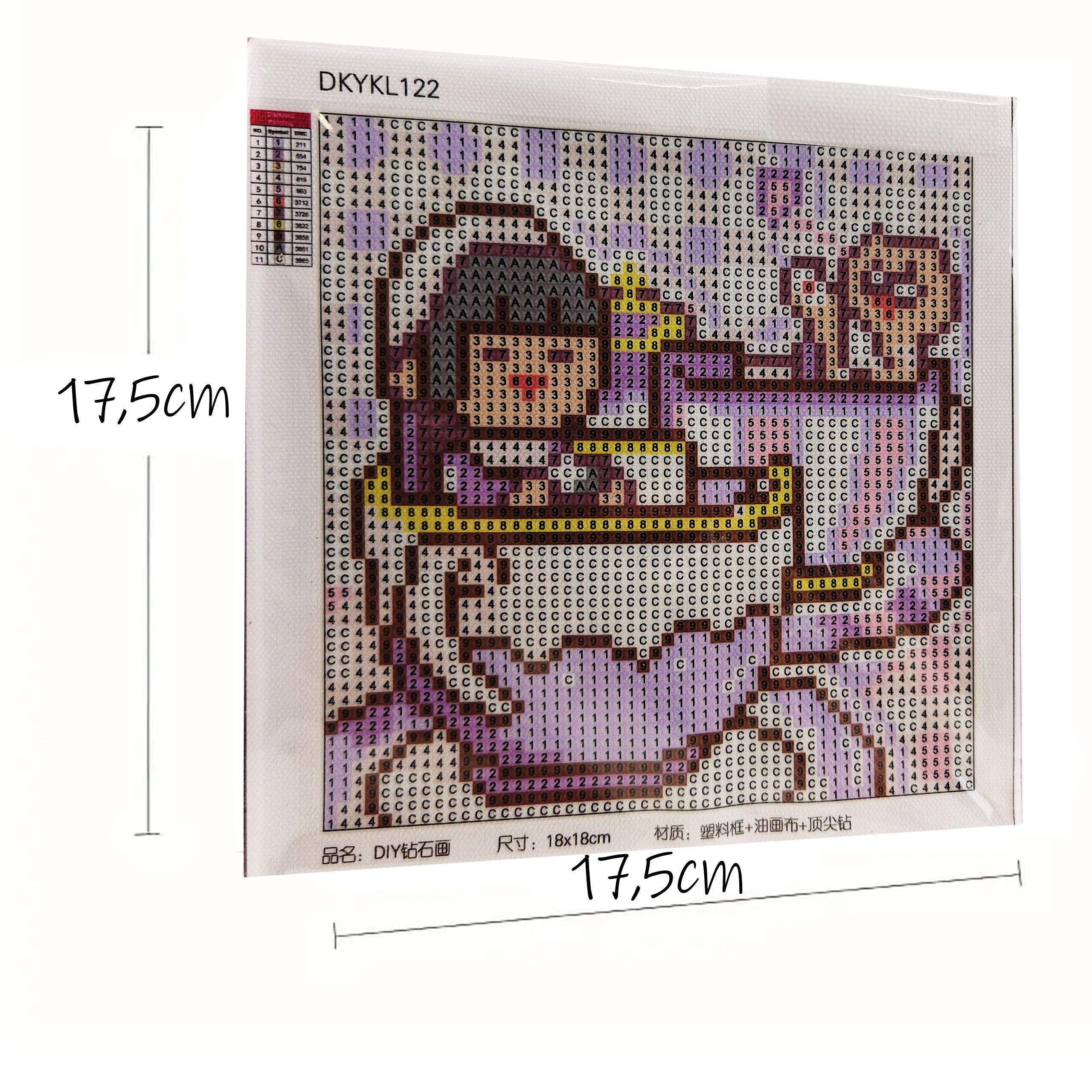 Teemanttikand 17.5x17.5 Teemantmaal Mosaiik Teemantpilt raamiga