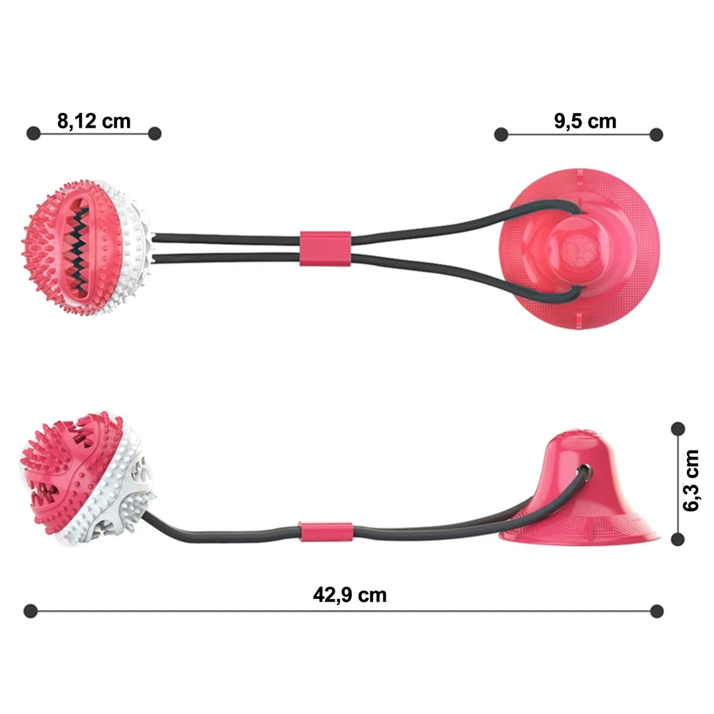 Mänguasi maiuse jaoks, interaktiivne koeratoit, pall iminapaga, närimislelu