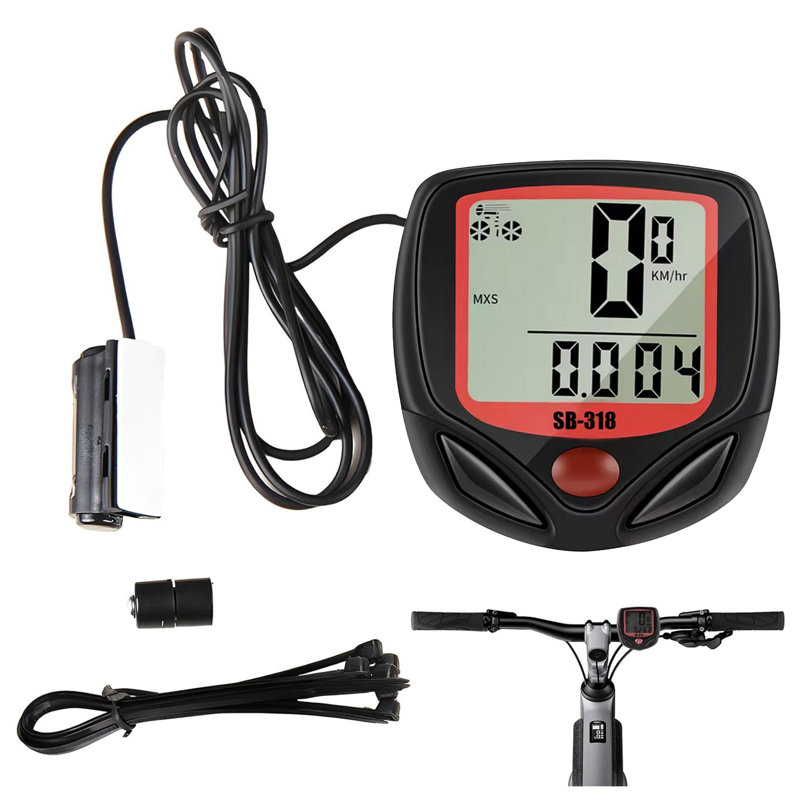 Waterproof Bicycle Computer LCD Speedometer with 15 Functions