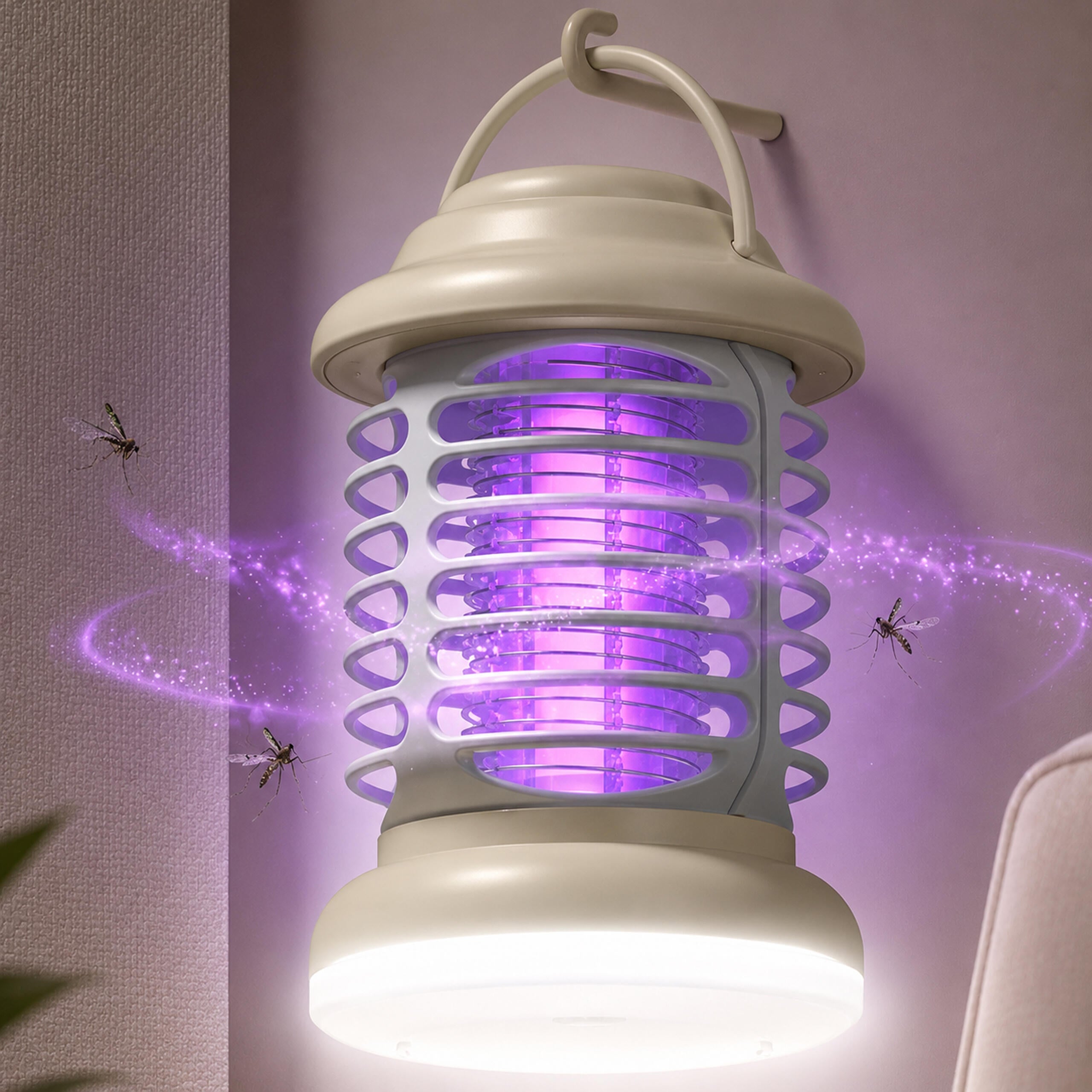 Portable UV Insect Killer Lamp for Flies, Mosquitoes, Moths, and Other Insects for Garden and Terrace
