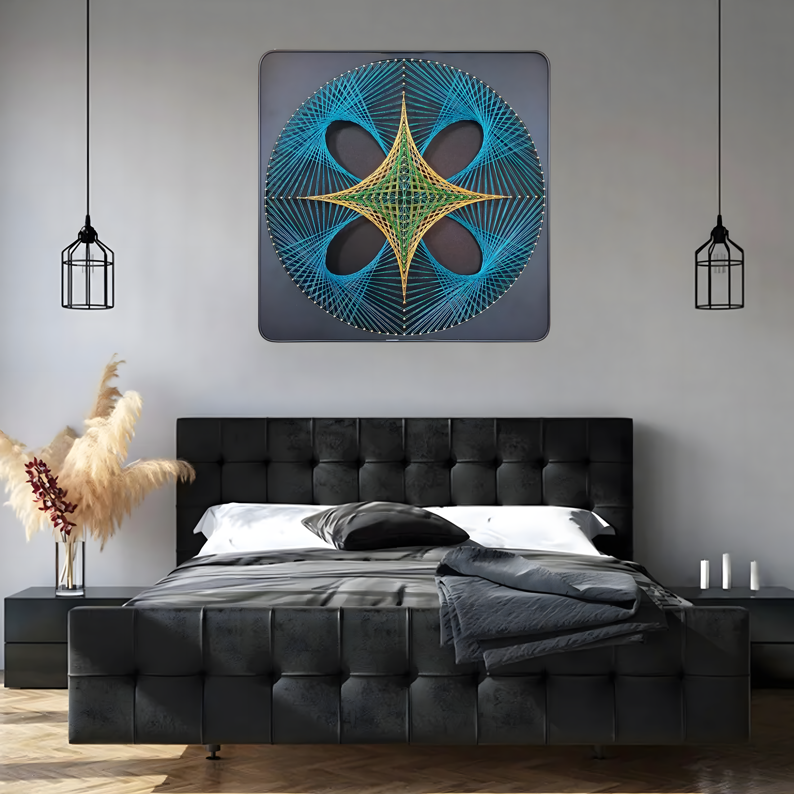 Loominguline komplekt niidikunsti põimimiseks, niidipildi raam 40x40 cm