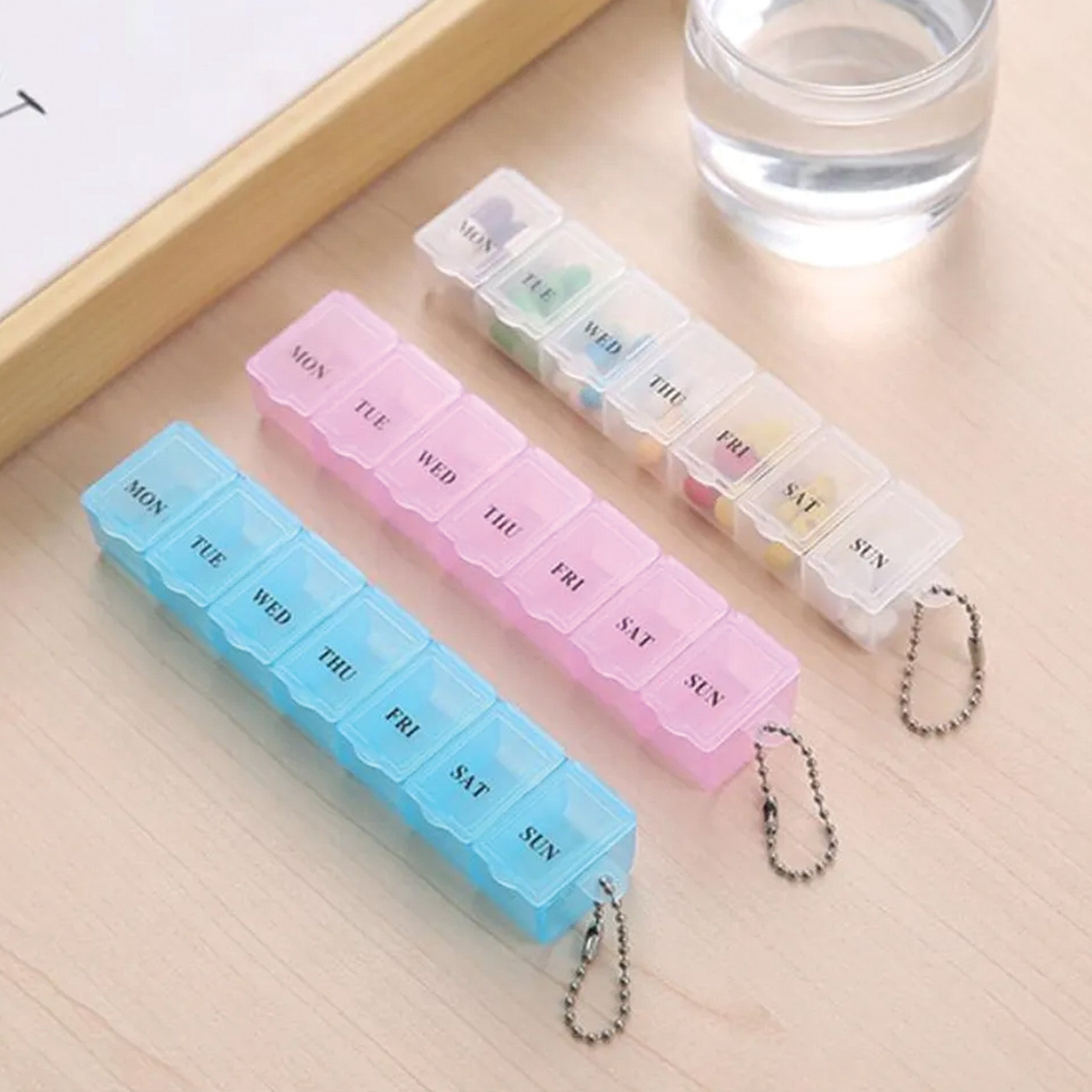 Weekly Pill Organizer Box with 7 Compartments