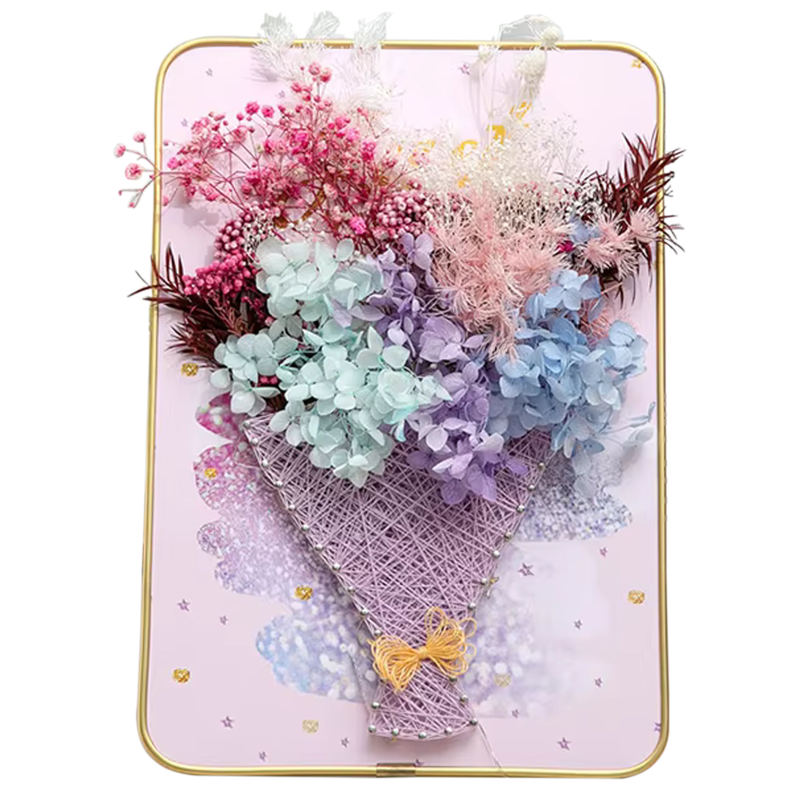 Loominguline komplekt niidikunsti, Interroad tikkimise ja LED-pildiga raamitud pildile 21x30 cm