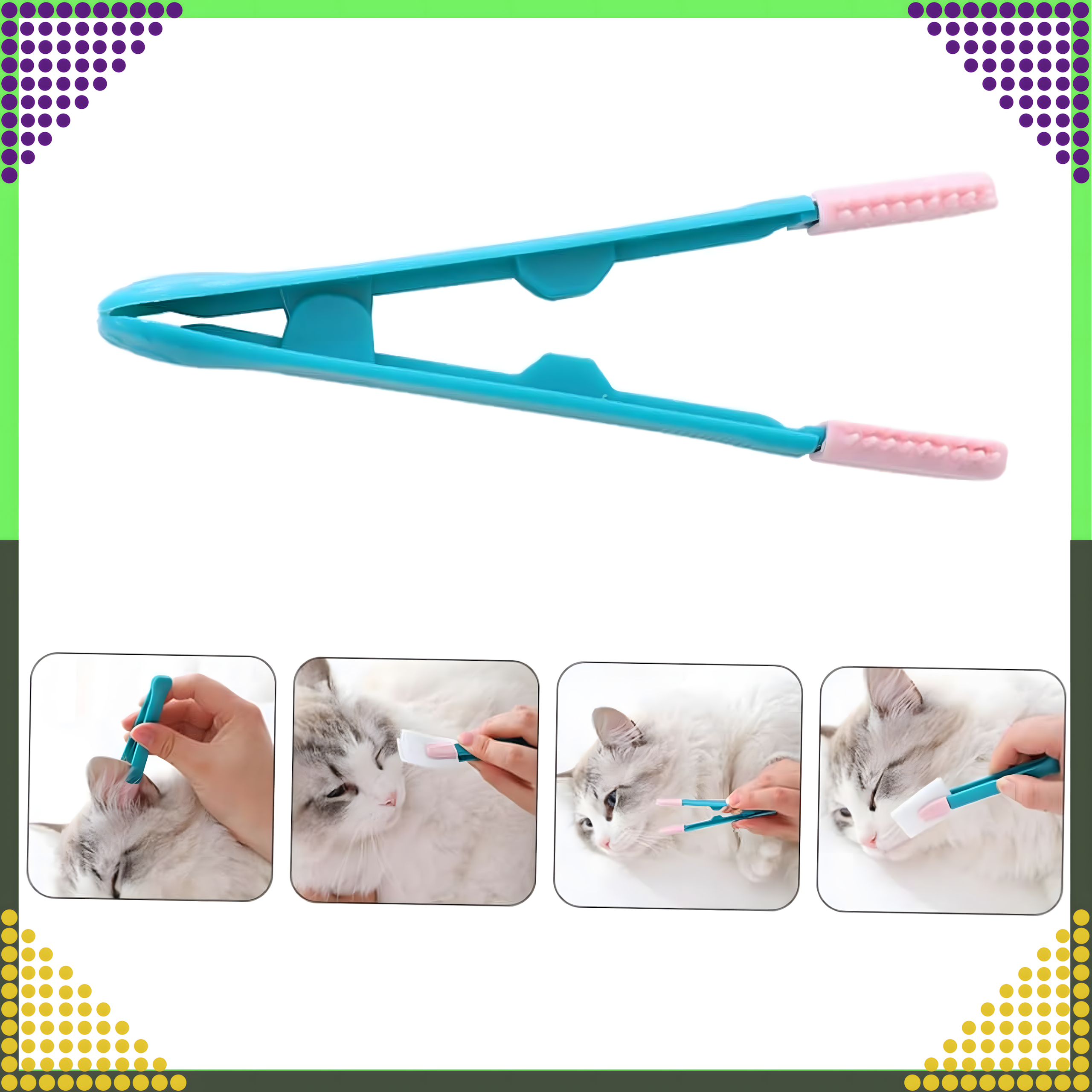 Lemmiklooma silmade hoolduskamm mädaste eritiste ja pisarate eemaldamiseks koertele ja kassidele