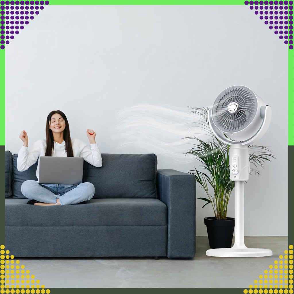 Juhtmevaba põrandaventilaator, terrassile, põrandale, kontorisse, kaugjuhtimispuldiga