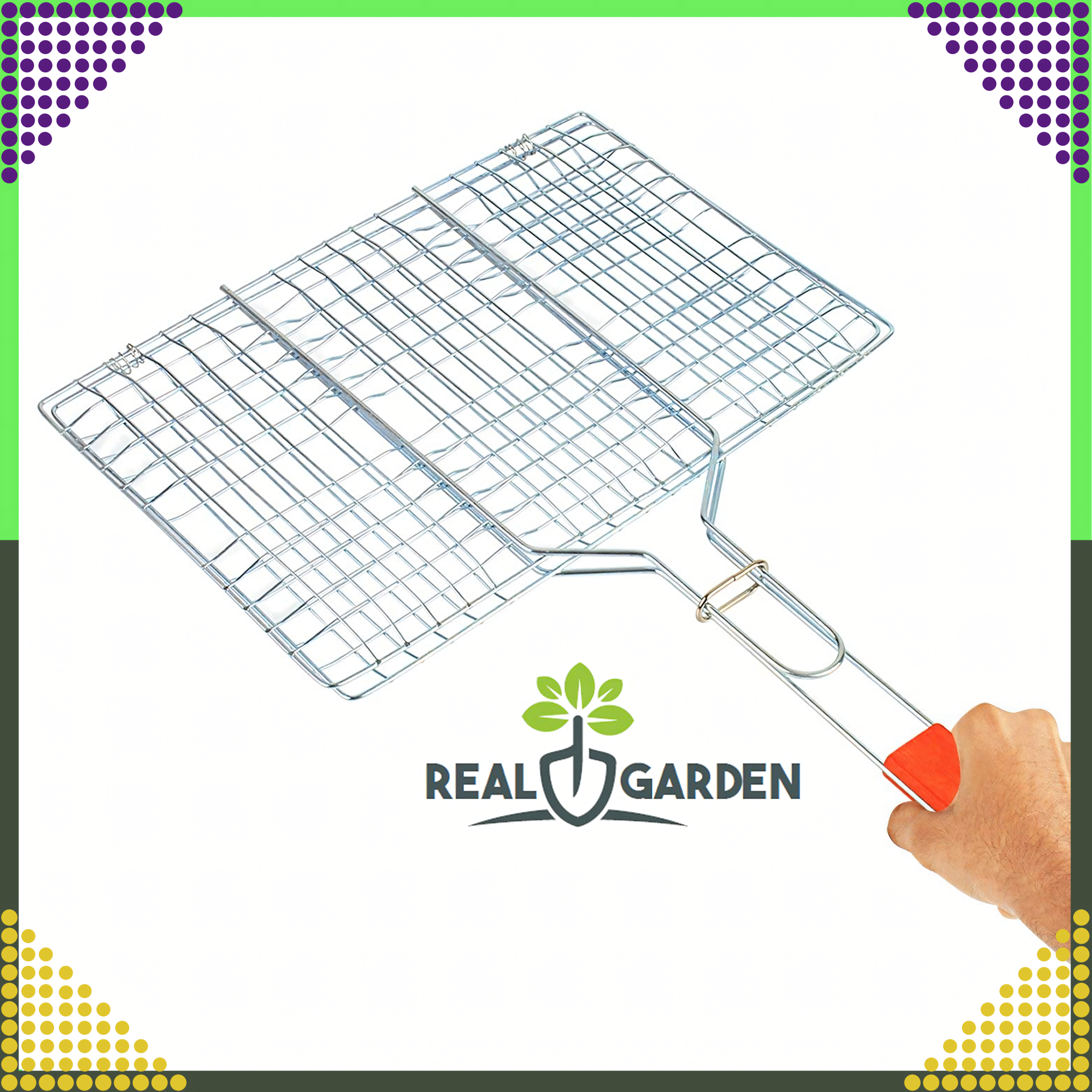 Foldable Grilling Rack for Baking Lockable Metal Grid 34x58 cm