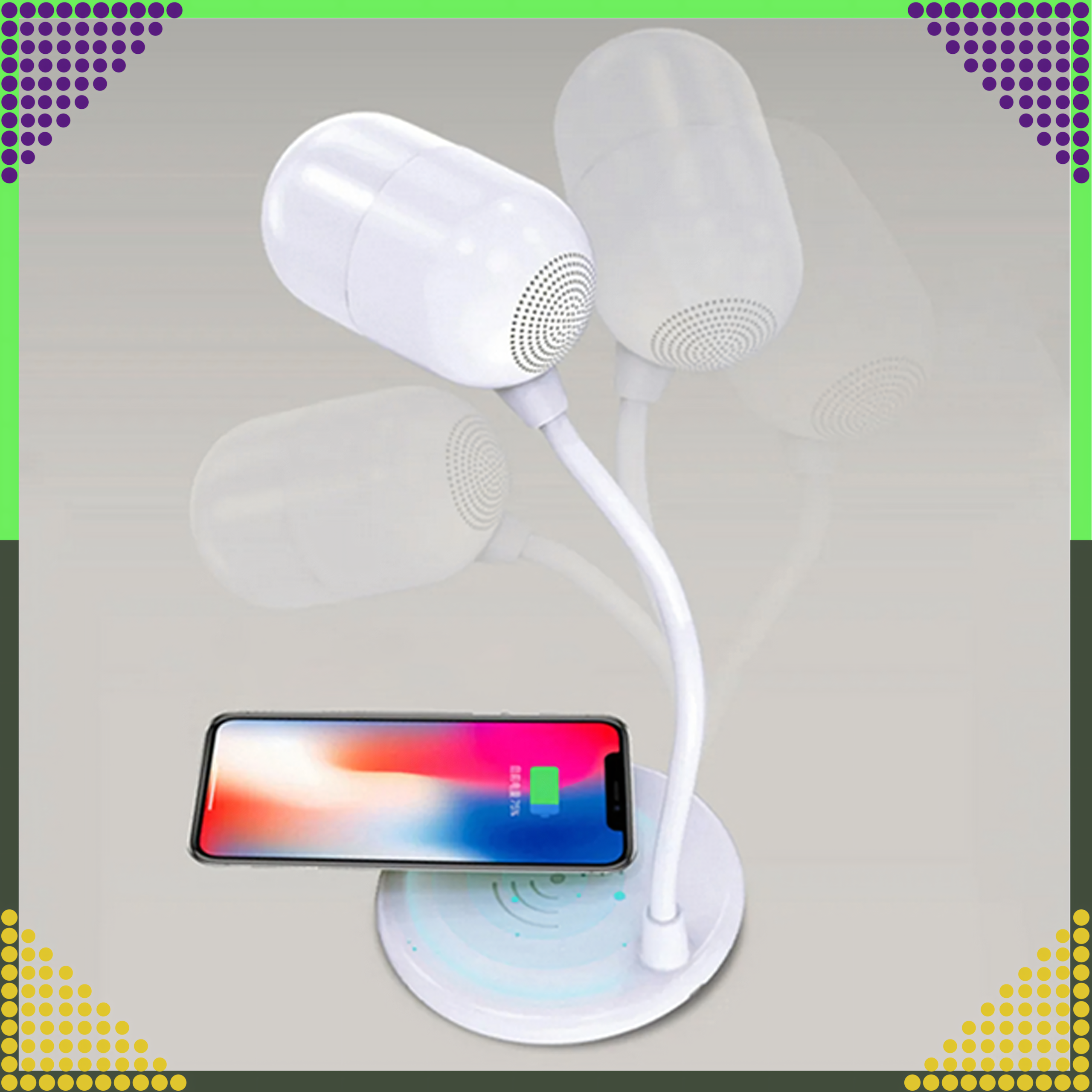 Laualamp Öö Induktiivne Laadija Bluetooth Kõlar Kool Õppimine