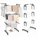 XXL Foldable Standing Clothes Drying Rack with Wheels, Supports up to 50 kg
