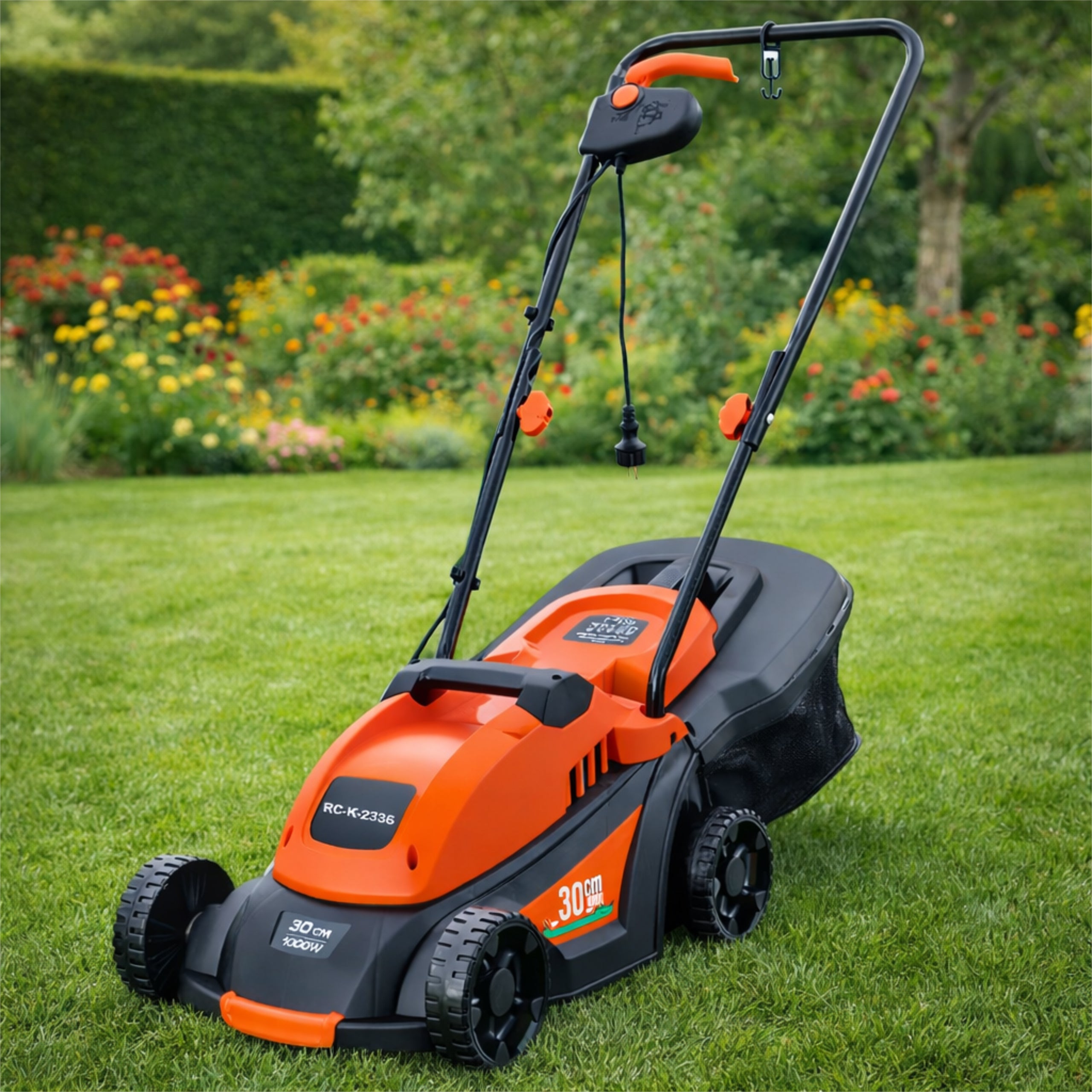 Lightweight Powerful Electric Lawn Mower with Large 35L Grass Box 1000W