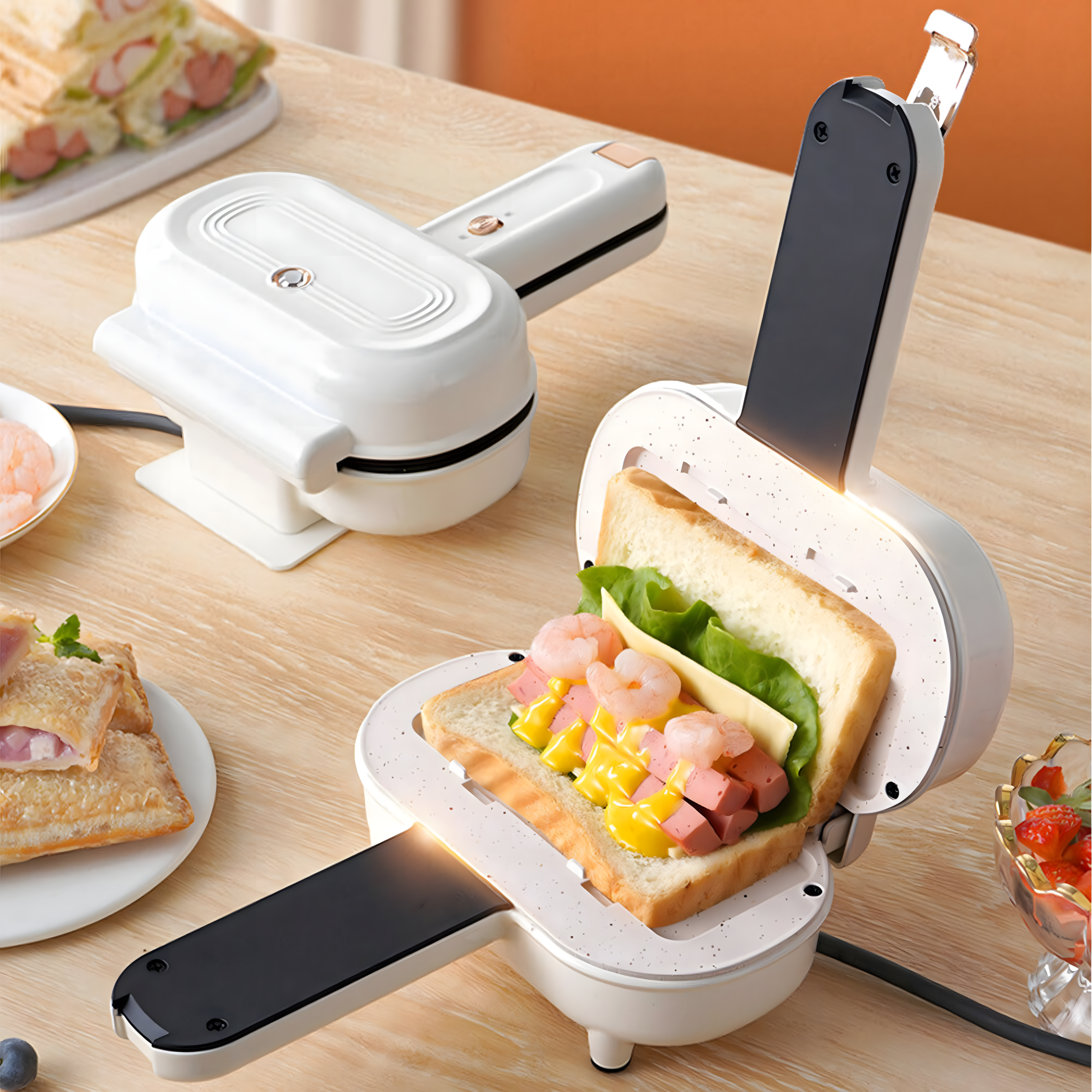 Toaster Sandwich Toaster 700W Non-Stick Coating