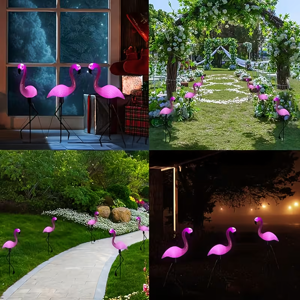 Decorative Solar Garden Lamp Flamingo LED Decoration 53 cm