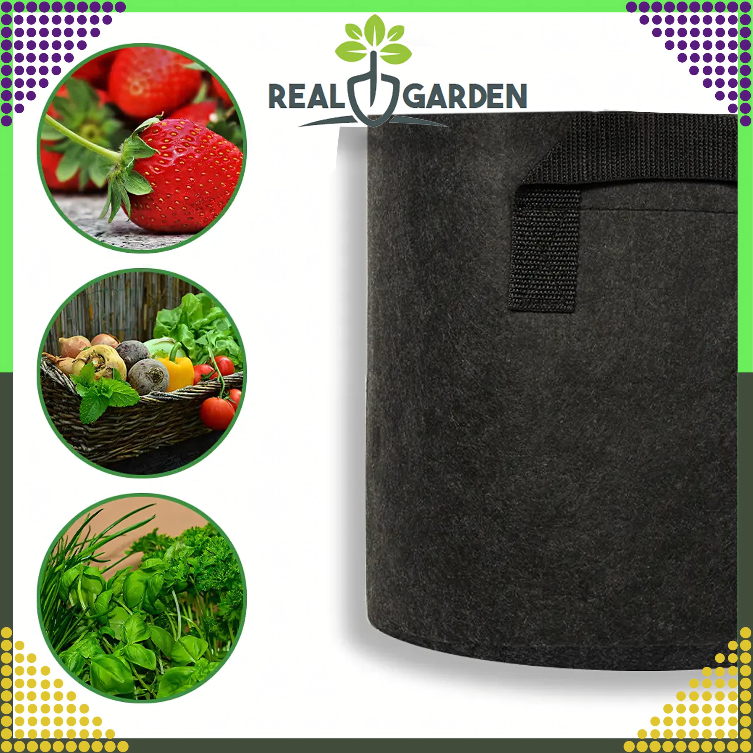 Wicker Planting Bag Pot for Growing Vegetables and Flowers 26.5L