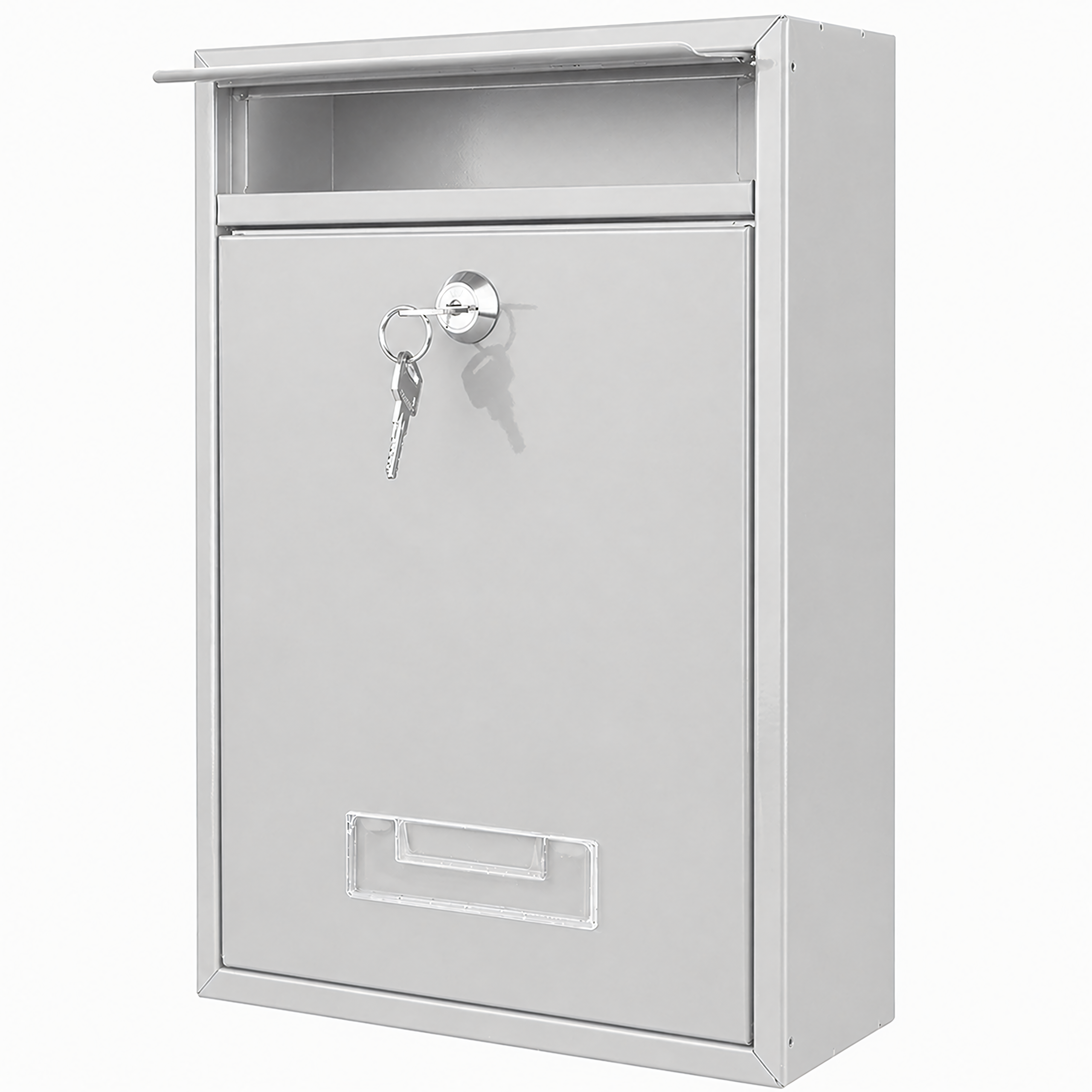 Steel Mailbox with Key Lock and Window 192 pcs Gray