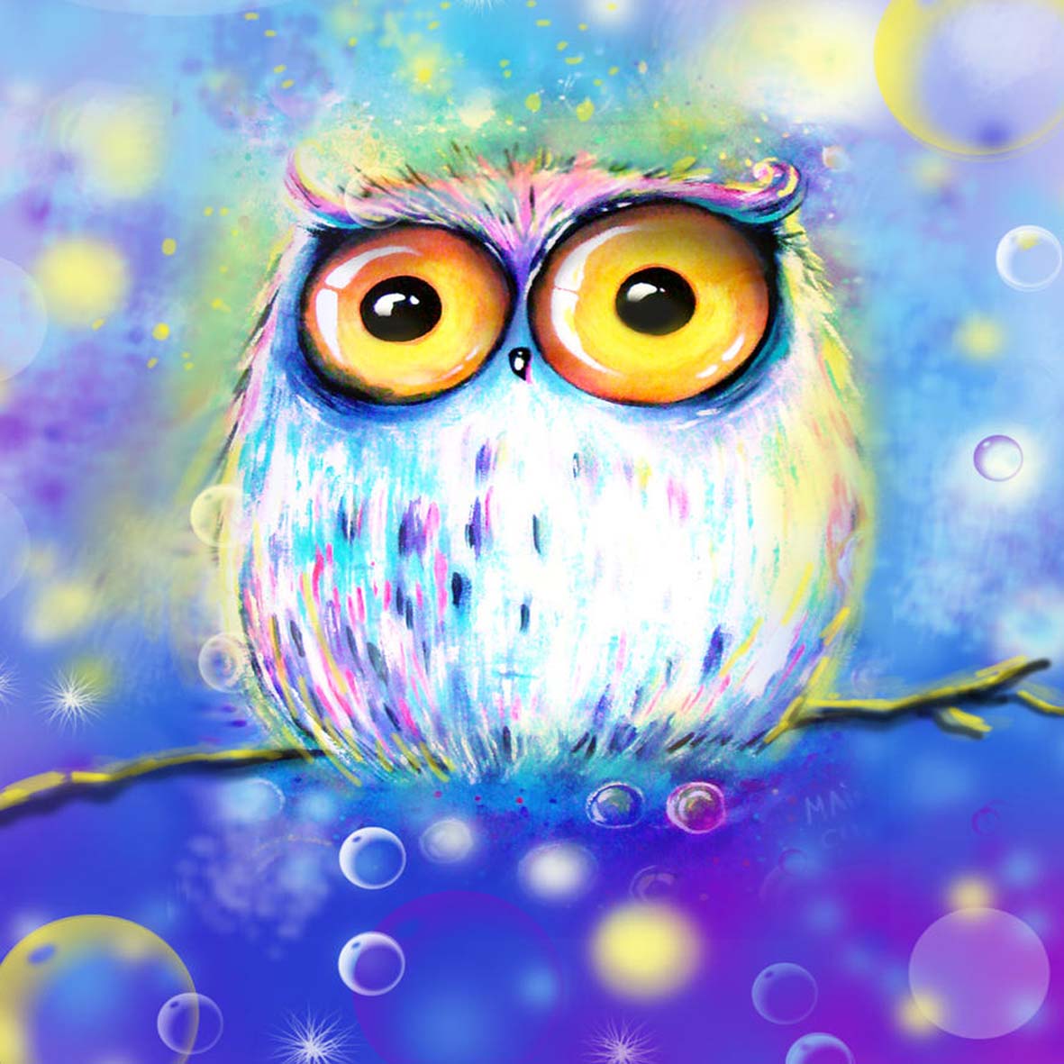 Diamond Painting 5D Mosaic Kit 39 - Colorful Owl Pattern