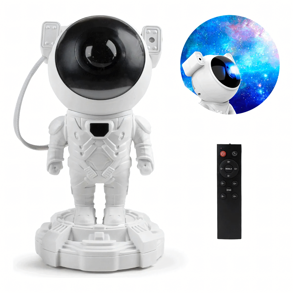Tähtede projektor Astronaut Öölamp Projektor lapsele Kosmos Kaugjuhtimispult